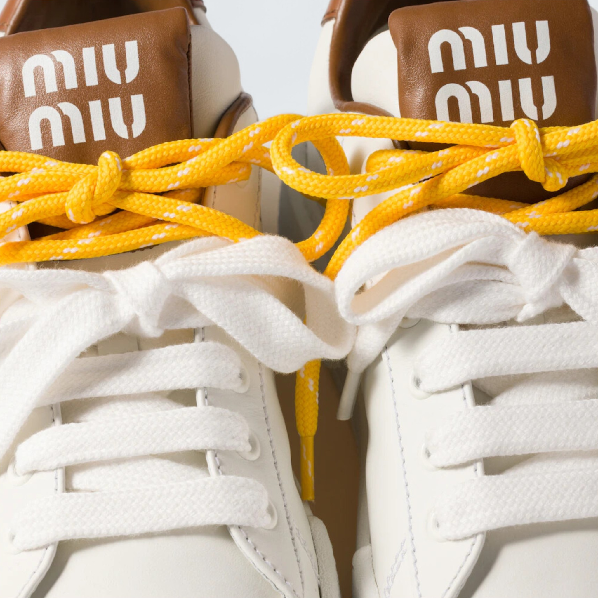 Leather Sneakers 'White/Cognac'