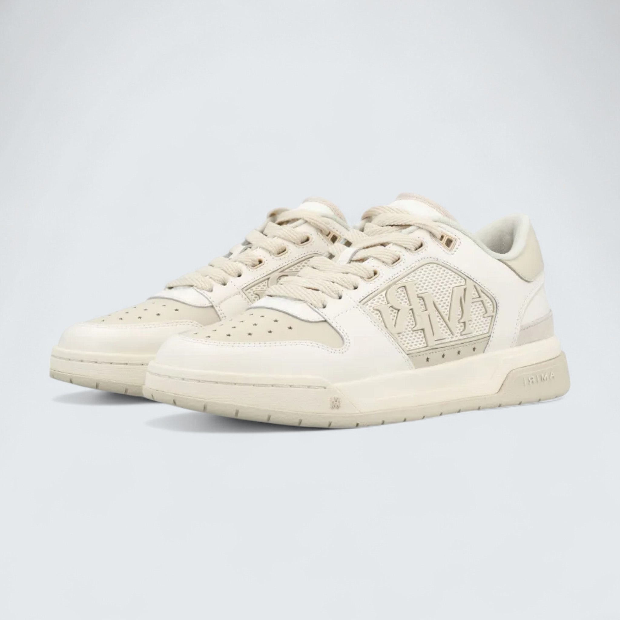 Classic Logo-Appliqué Sneakers 'White/Beige'