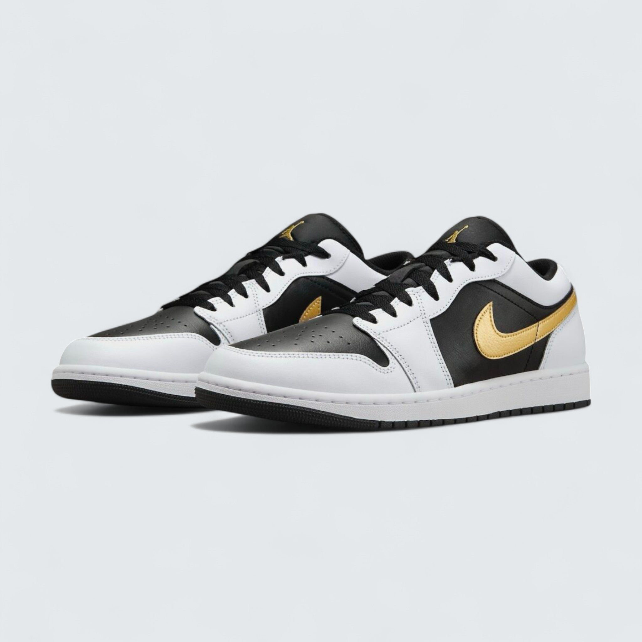 Air Jordan 1 Low 'White Black Metallic Gold Swoosh'