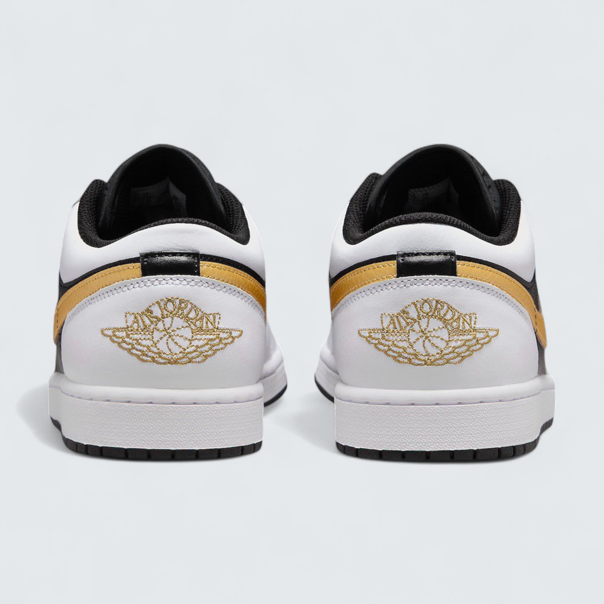 Air Jordan 1 Low 'White Black Metallic Gold Swoosh'