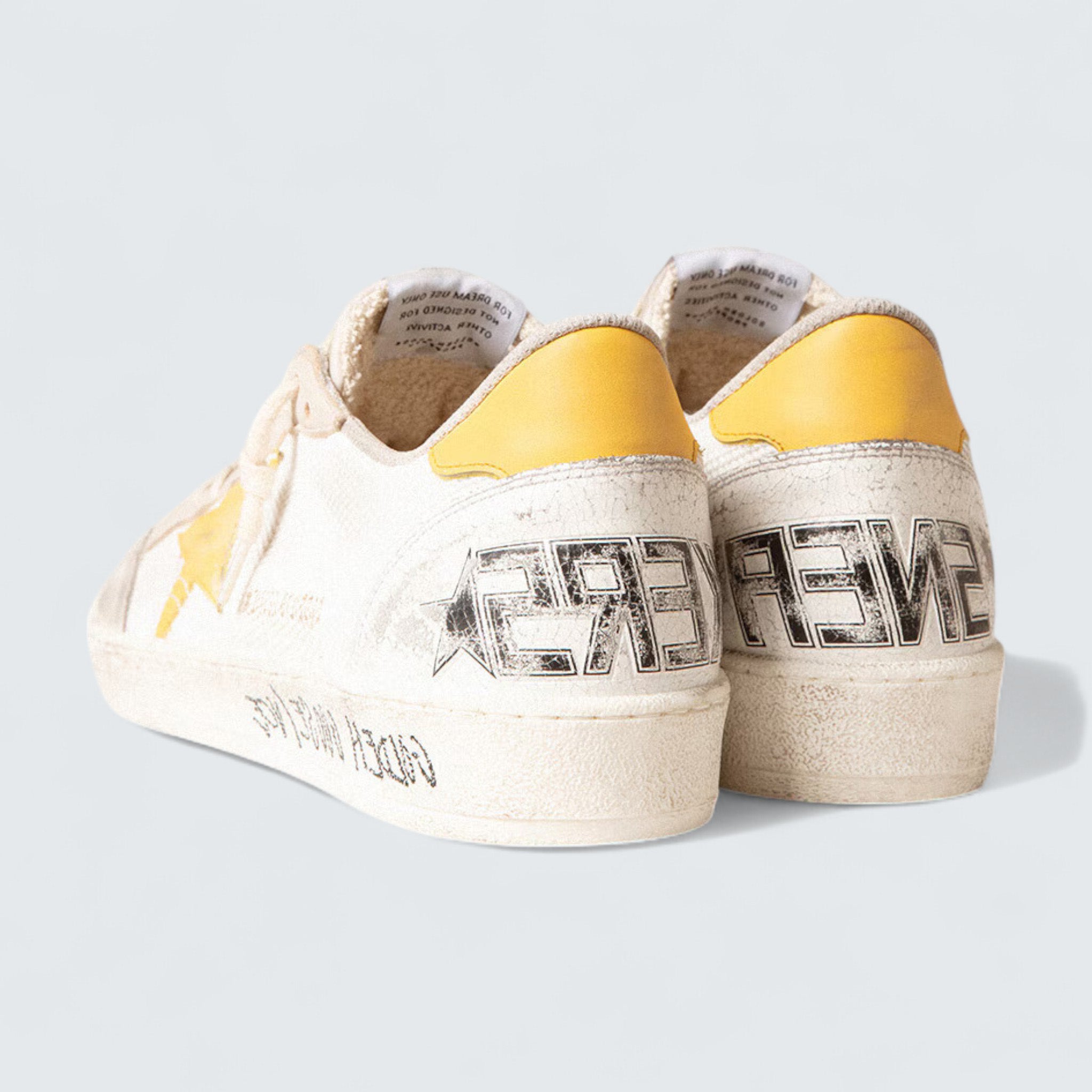 Ball Star LTD 'White Mesh with Yellow Leather Star and Heel Tab'