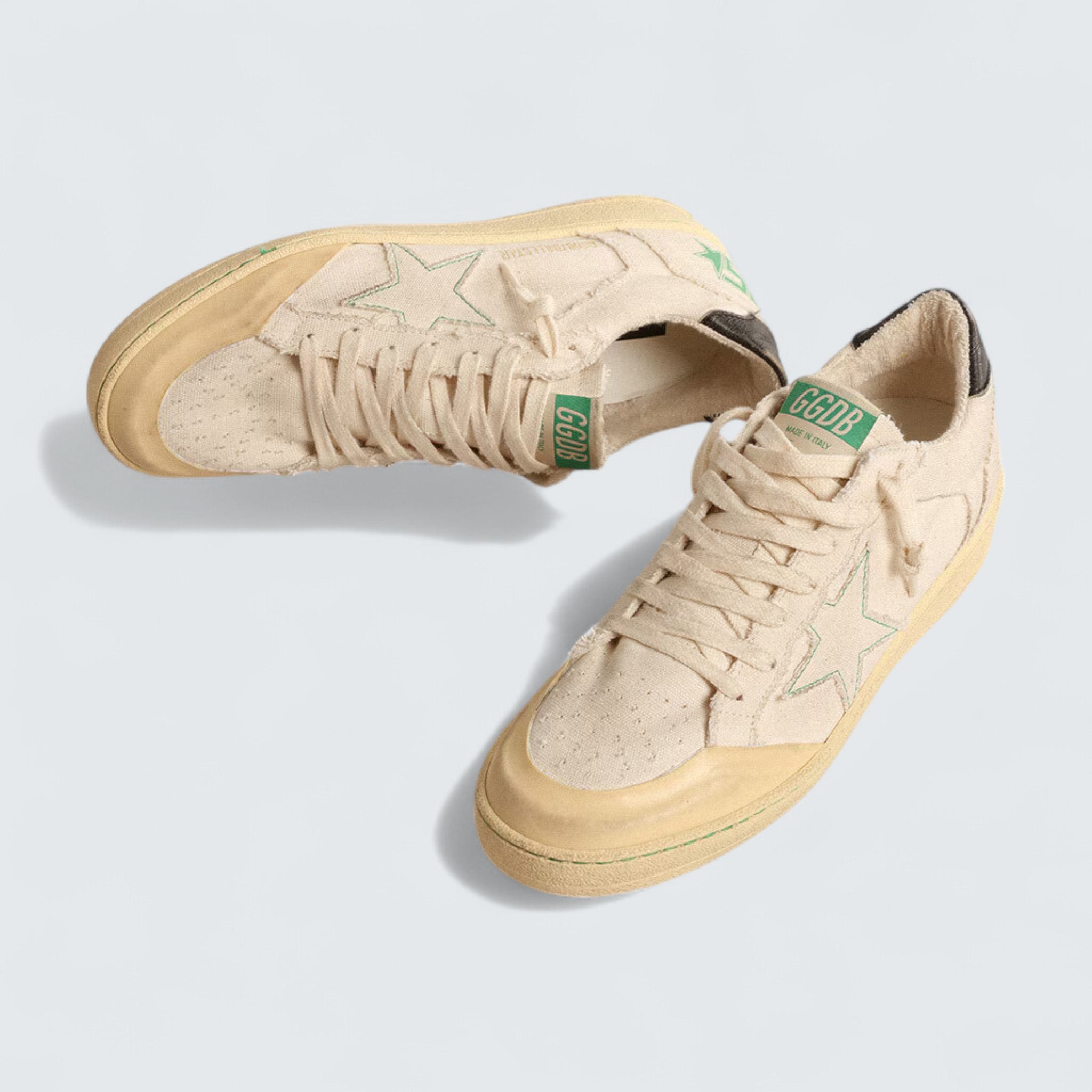 Ball Star LTD 'Vanilla Canvas Star and Leather Heel Tab'