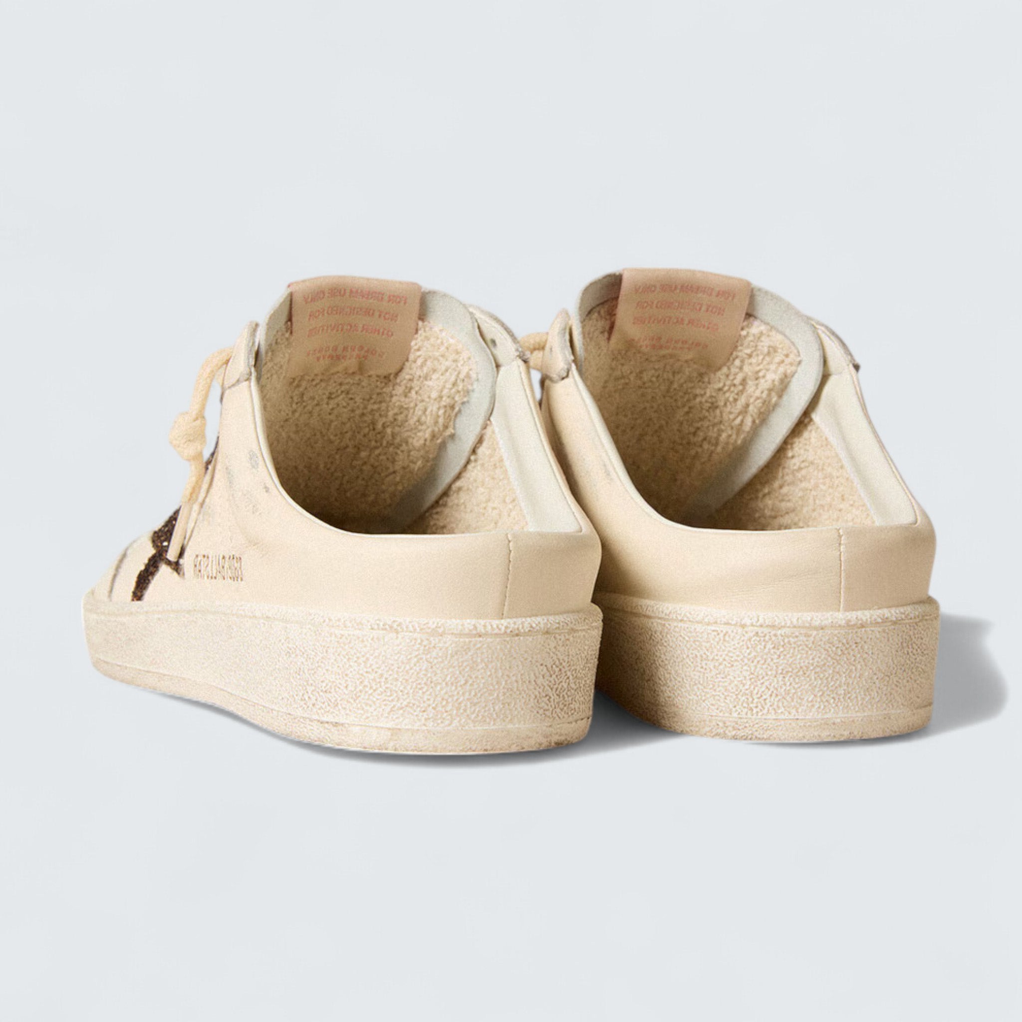 Ball Star Sabot 'Ivory Nappa with Bronze Glitter Star'