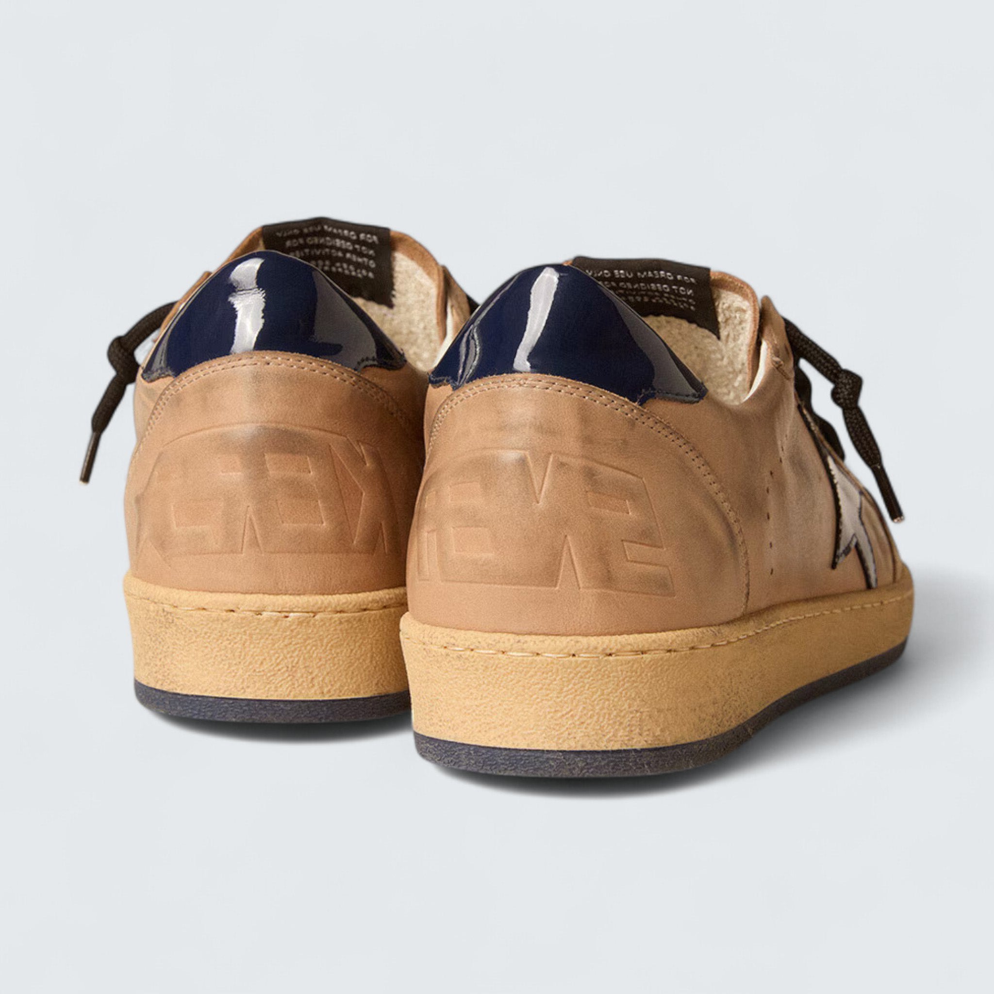 Ball Star 'Beige Leather with Blue Patent Leather Star and Heel Tab'