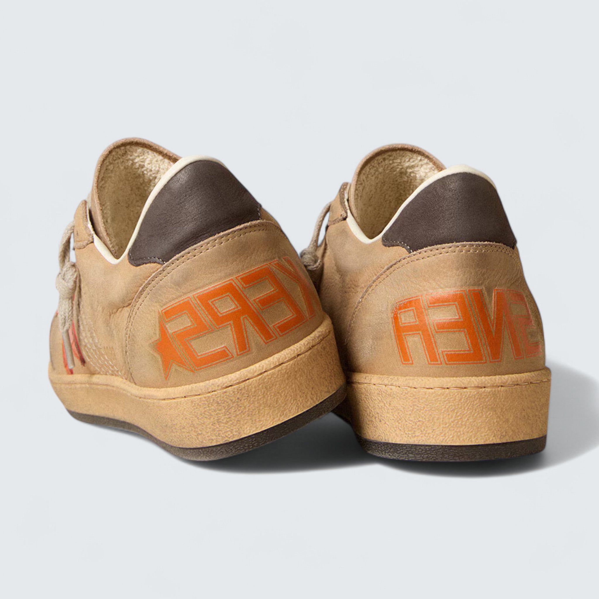 Ball Star 'Beige Nubuck with Croc-Print Leather Star and Nubuck Heel Tab'