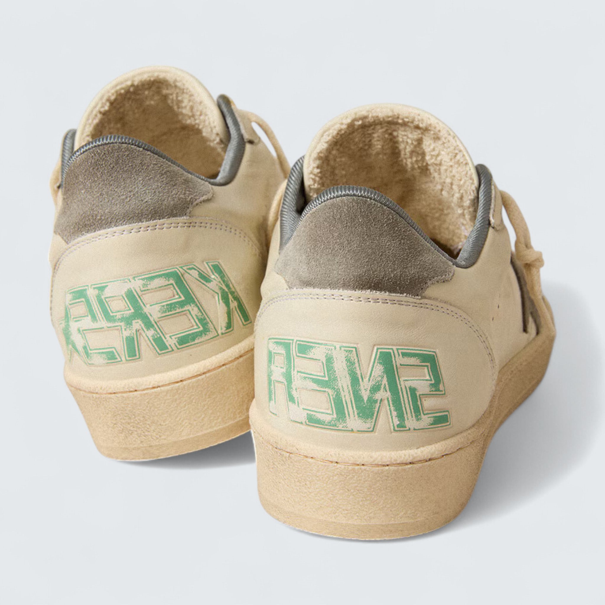 Ball Star 'Off-White Nappa Leather with Gray Suede Star and Heel Tab'
