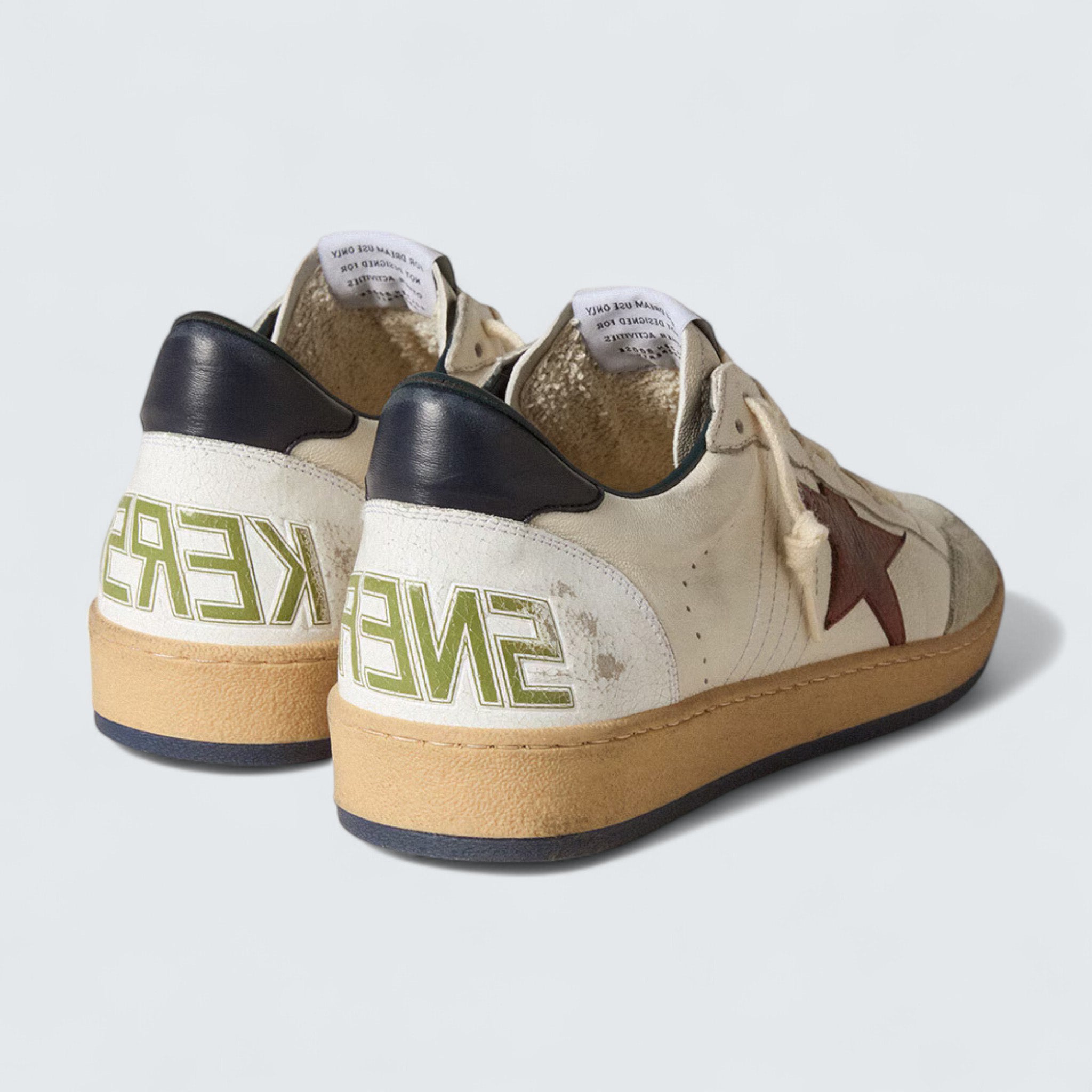 Ball Star 'White Nappa Leather with Brown Nubuck Star and Dark Blue Nappa Heel Tab'