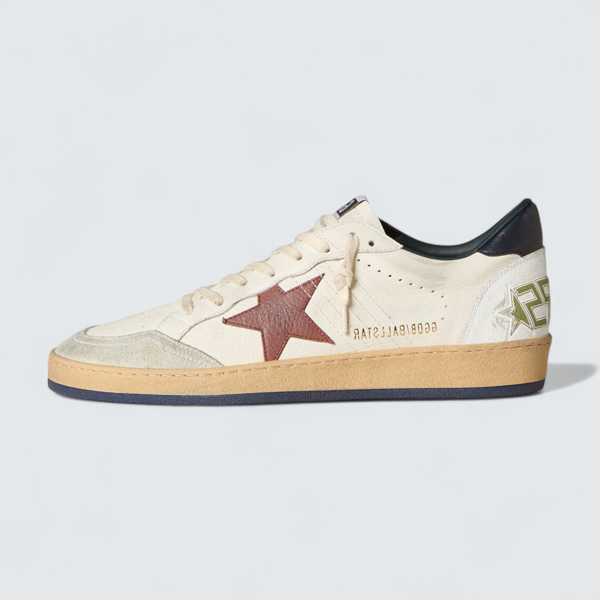 Ball Star 'White Nappa Leather with Brown Nubuck Star and Dark Blue Nappa Heel Tab'