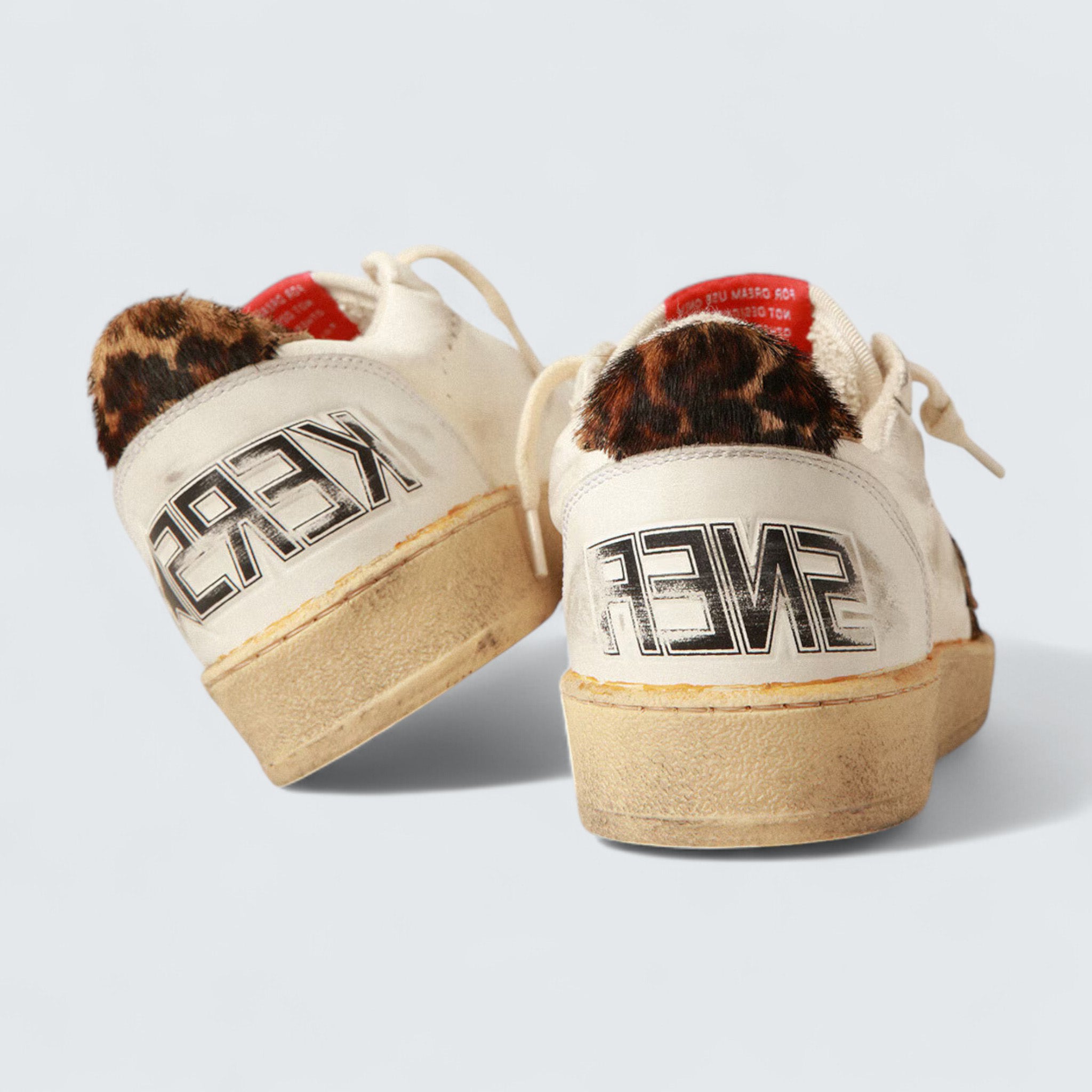 Ball Star 'Nappa with Leopard-Print Pony Skin Star and Heel Tab'