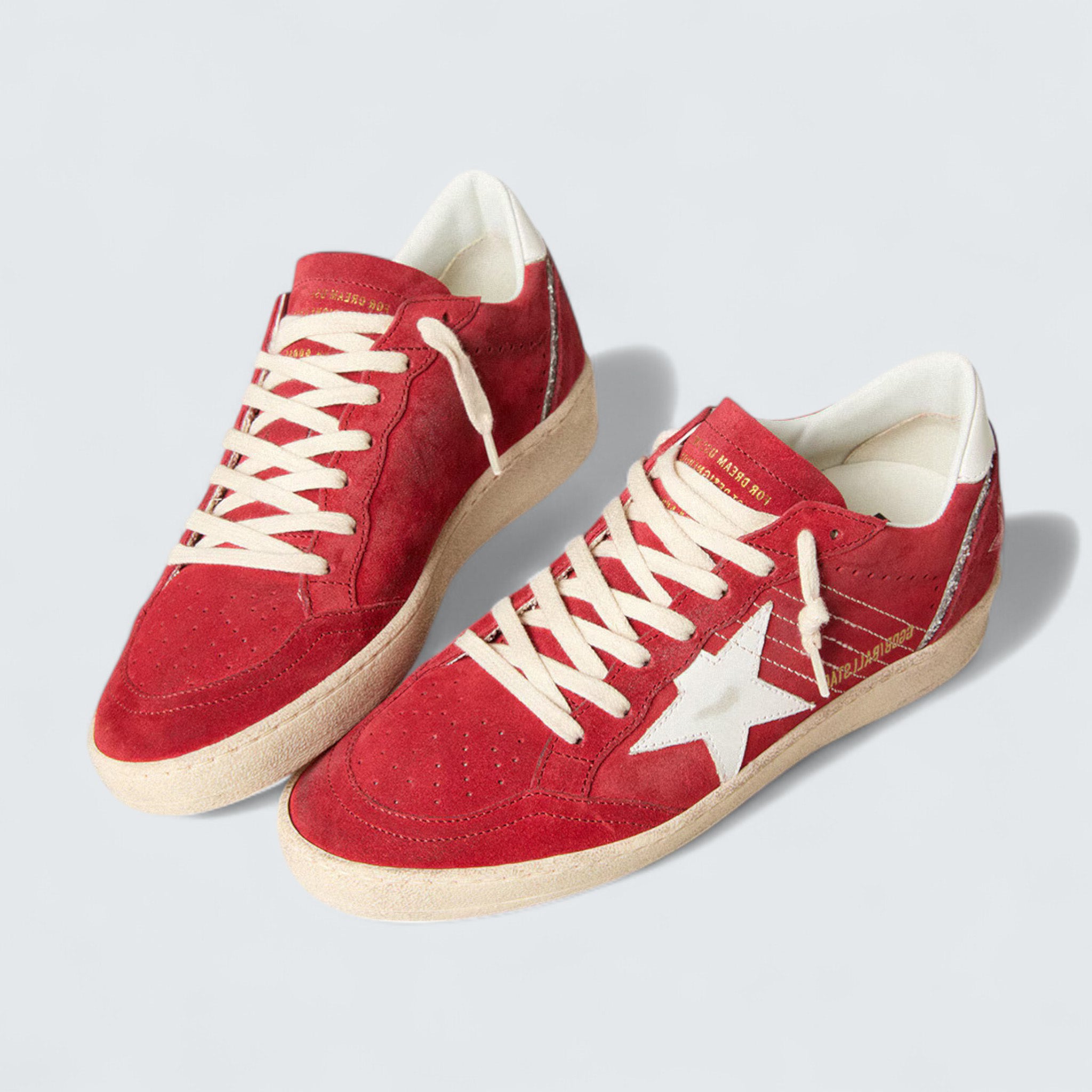 Ball Star 'Red Suede with White Leather Star and Heel Tab'