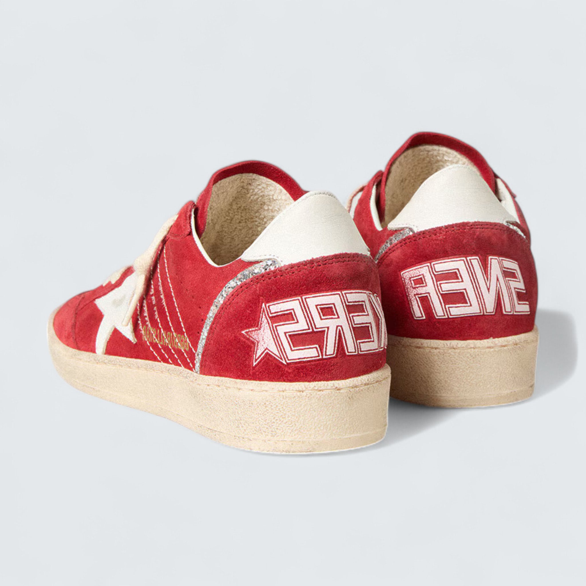 Ball Star 'Red Suede with White Leather Star and Heel Tab'