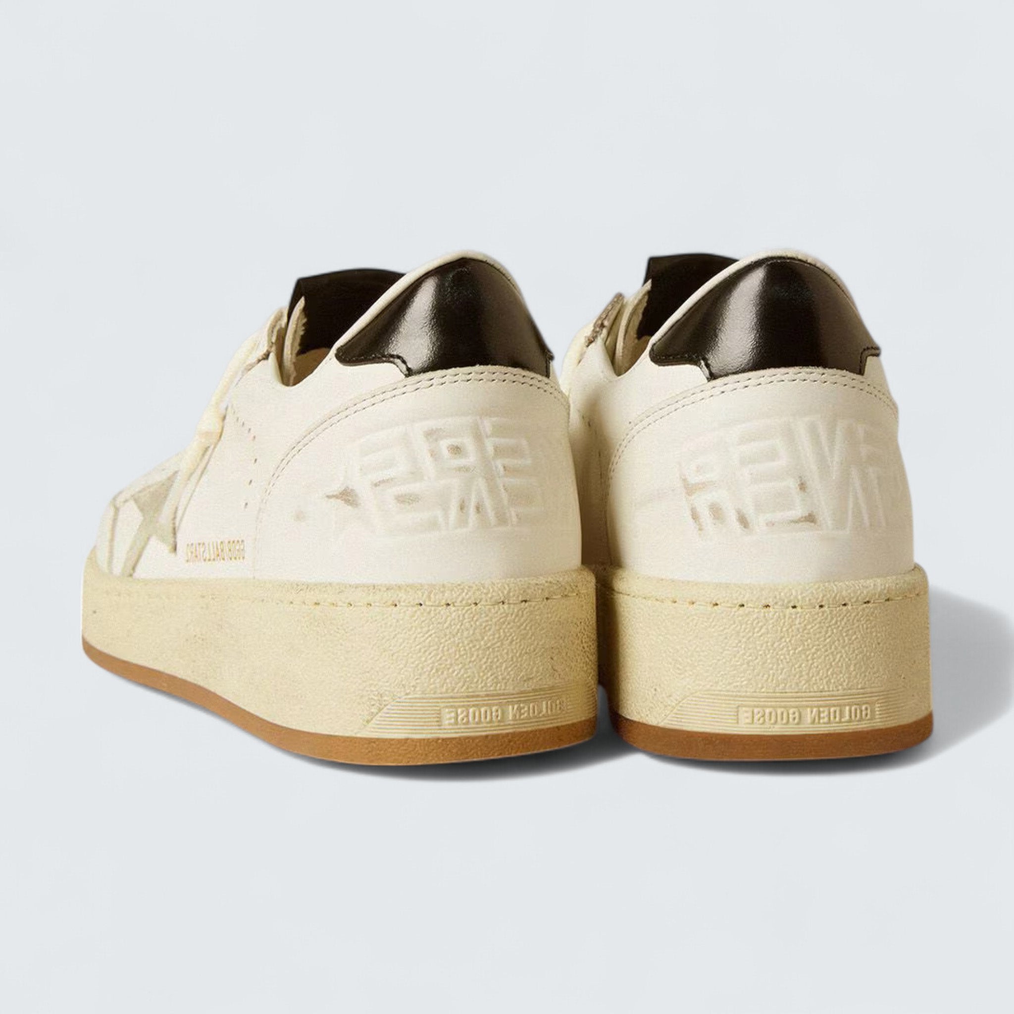 Ball Star 'White Leather with Ice-Gray Suede Star and Glossy Black Leather Heel Tab'