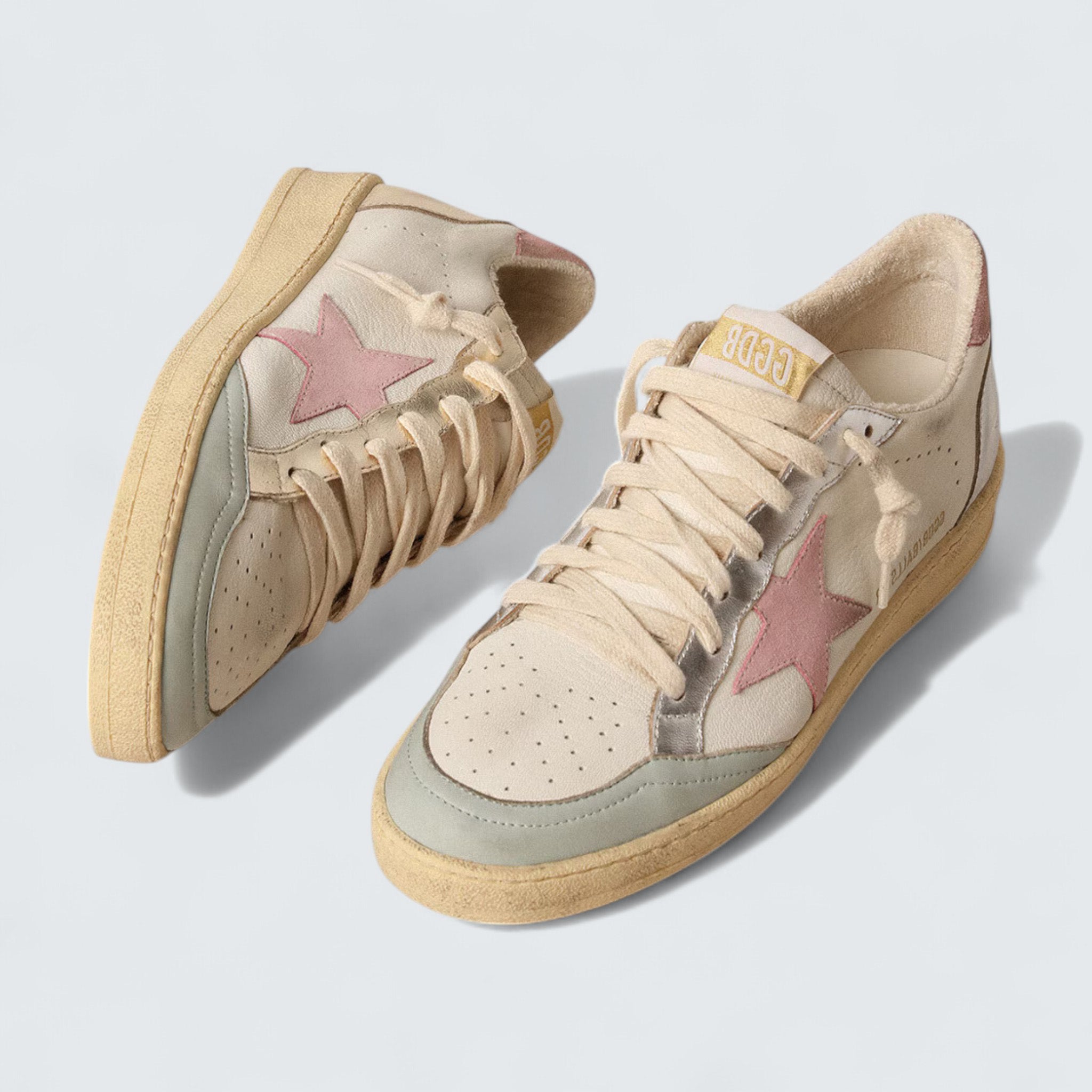 Ball Star LTD 'Nappa with Pink Suede Star and Metallic Leather Inserts'