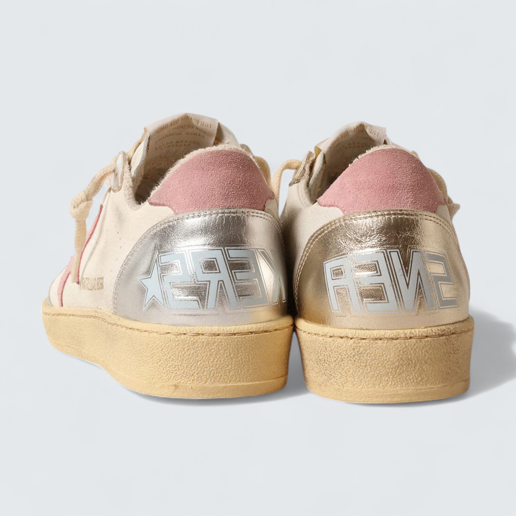 Ball Star LTD 'Nappa with Pink Suede Star and Metallic Leather Inserts'
