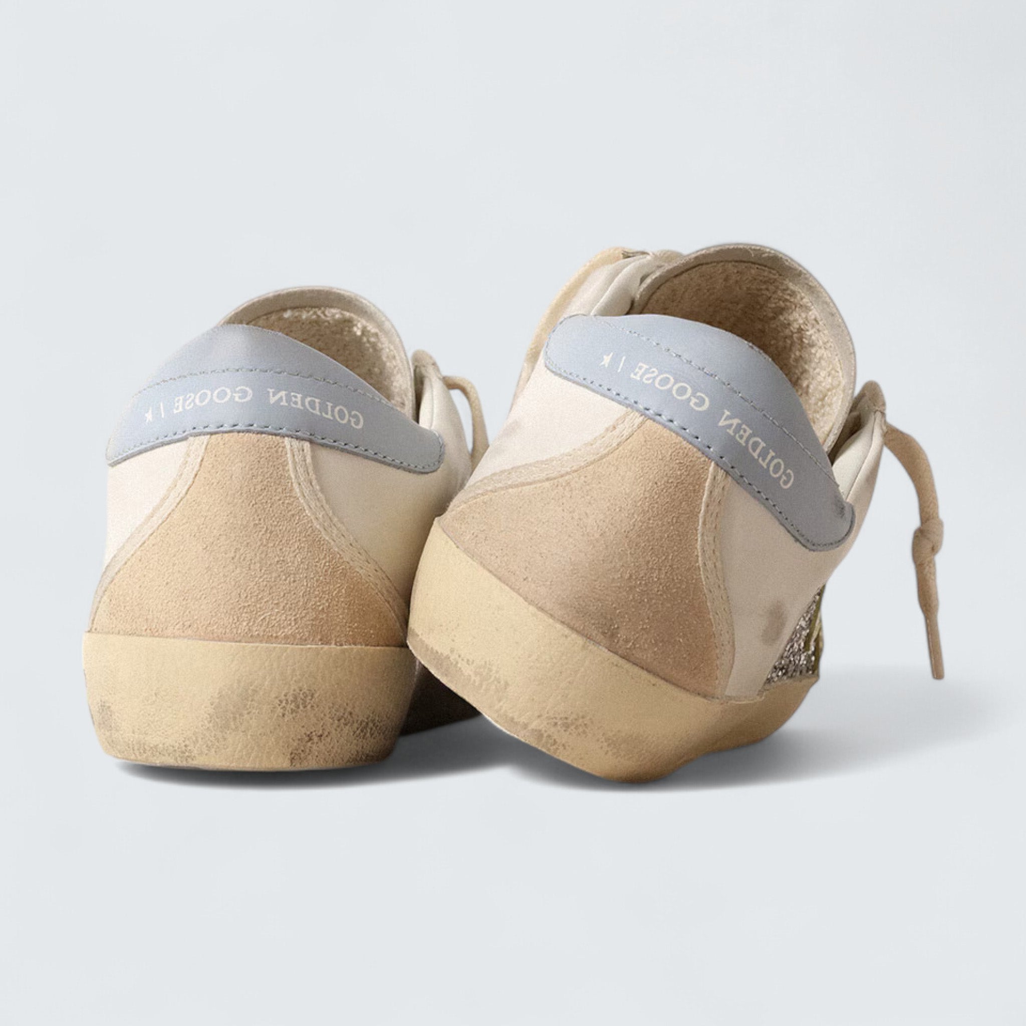 Super-Star 'Silver Glitter with Yellow Leather Star and Powder-Blue Heel Tab'