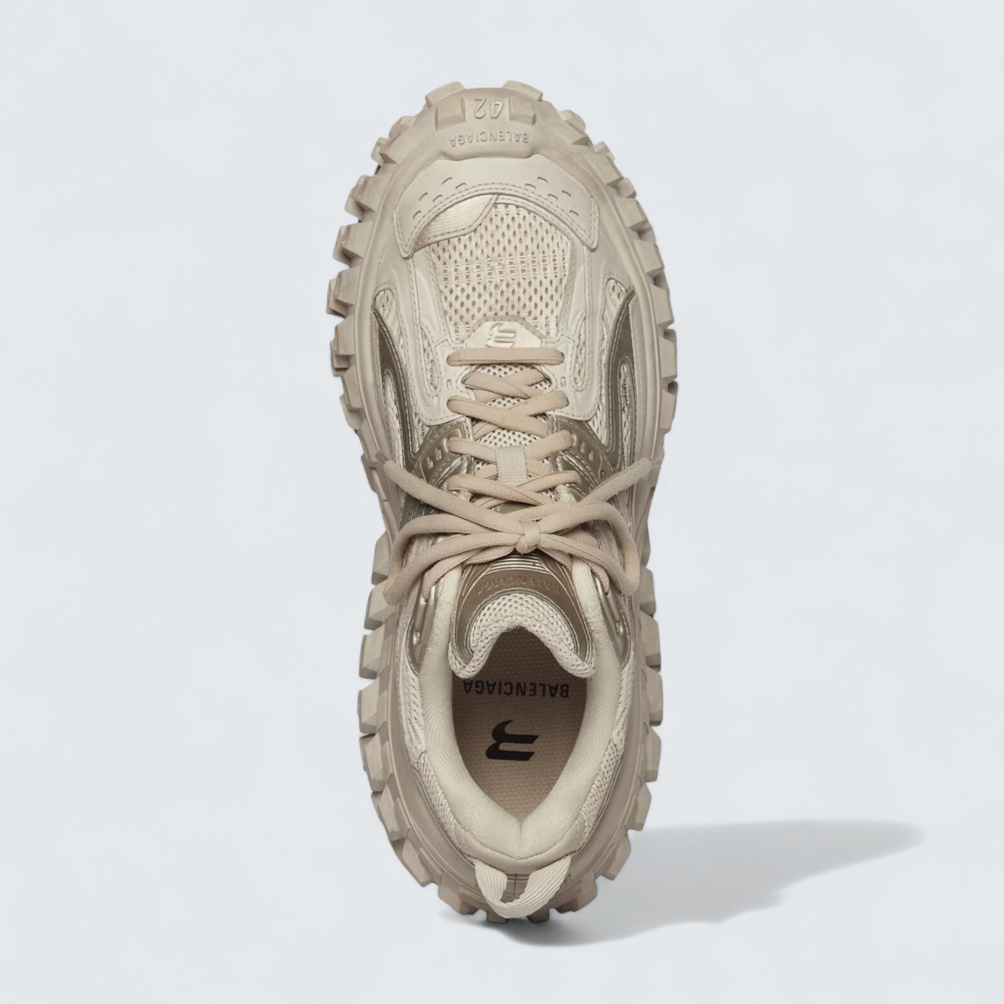 Bouncer Sneaker in Beige Mesh and Nylon