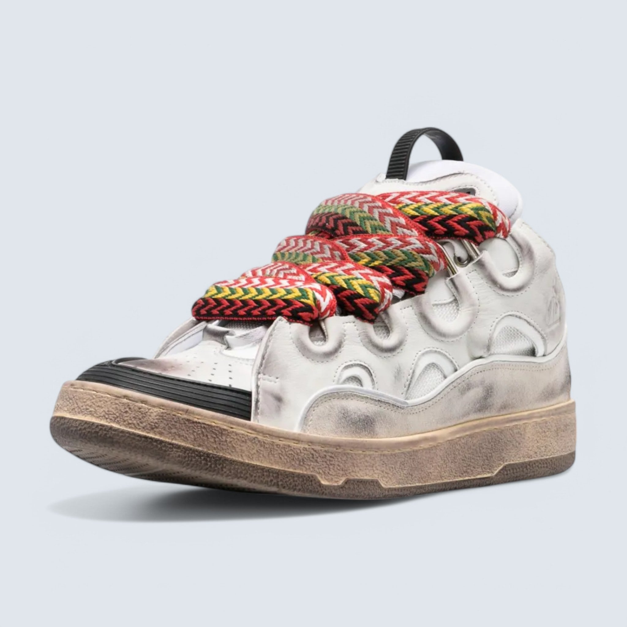 Leather Curb Sneakers 'White Ivory'