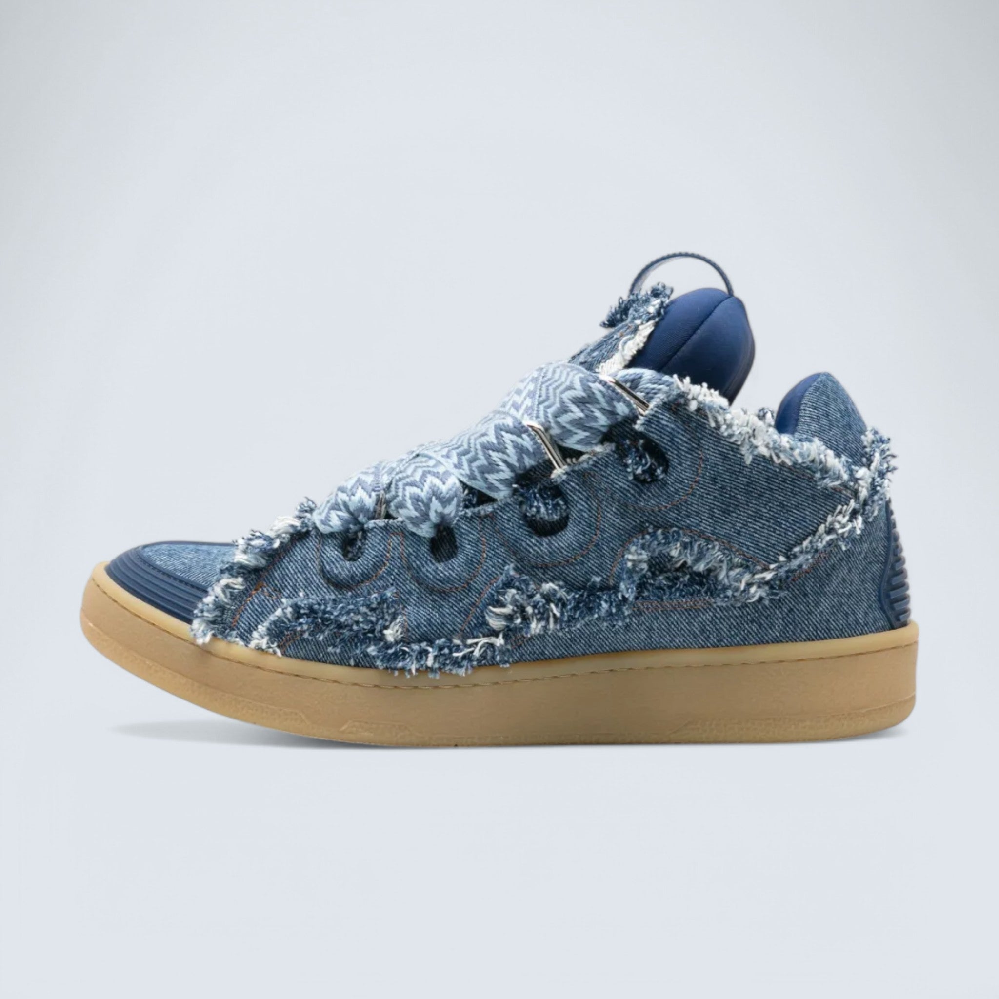 Leather Curb Sneakers 'Denim'