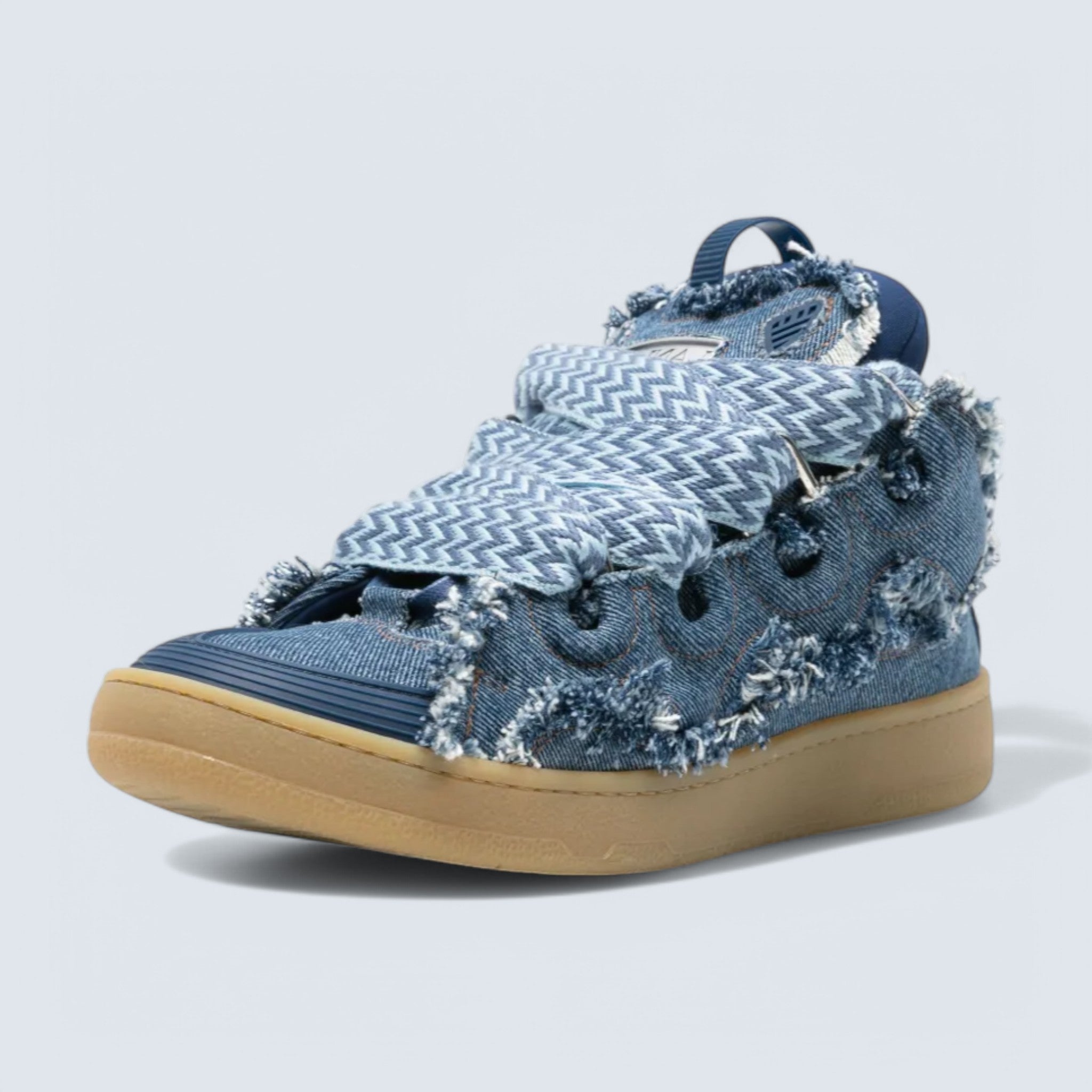 Leather Curb Sneakers 'Denim'
