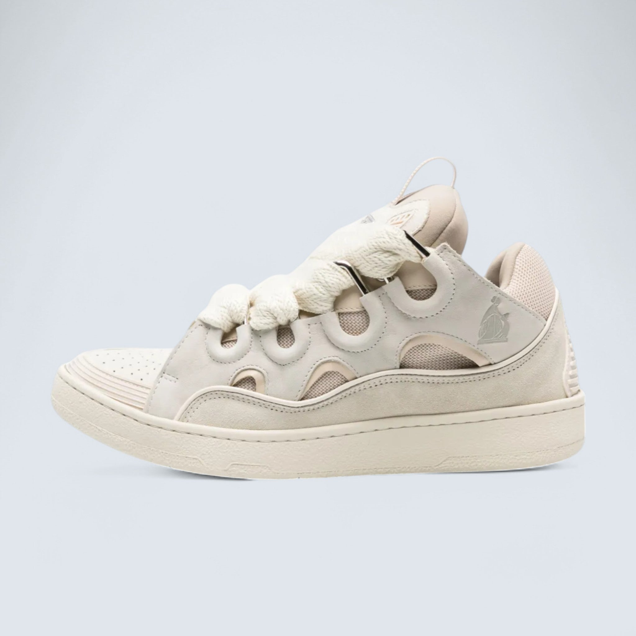 Leather Curb Sneakers 'Light Beige'