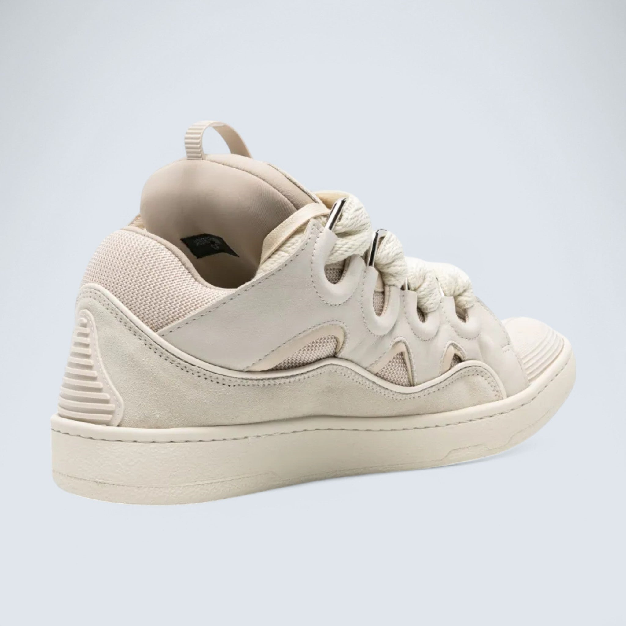 Leather Curb Sneakers 'Light Beige'