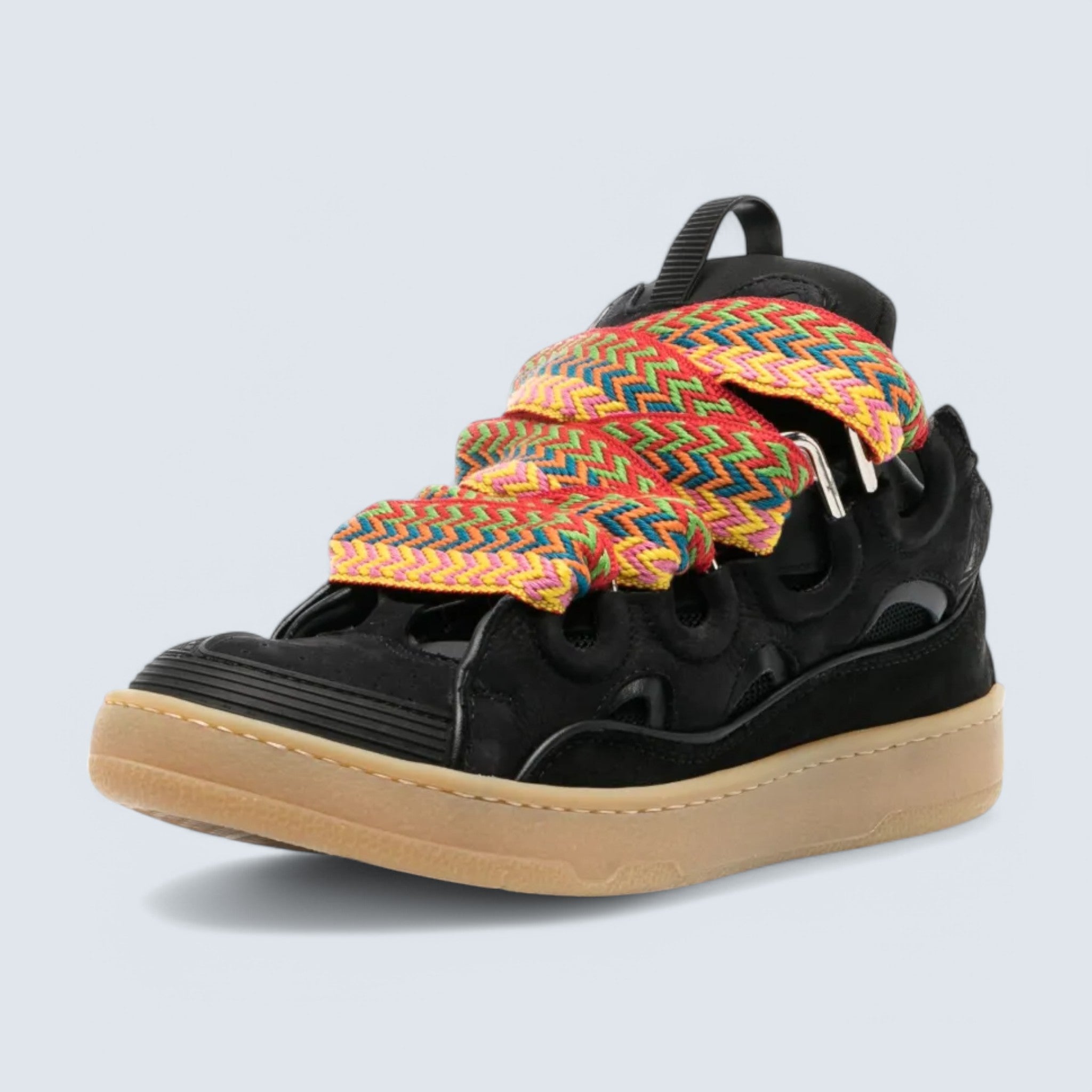Leather Curb Sneakers 'Black'