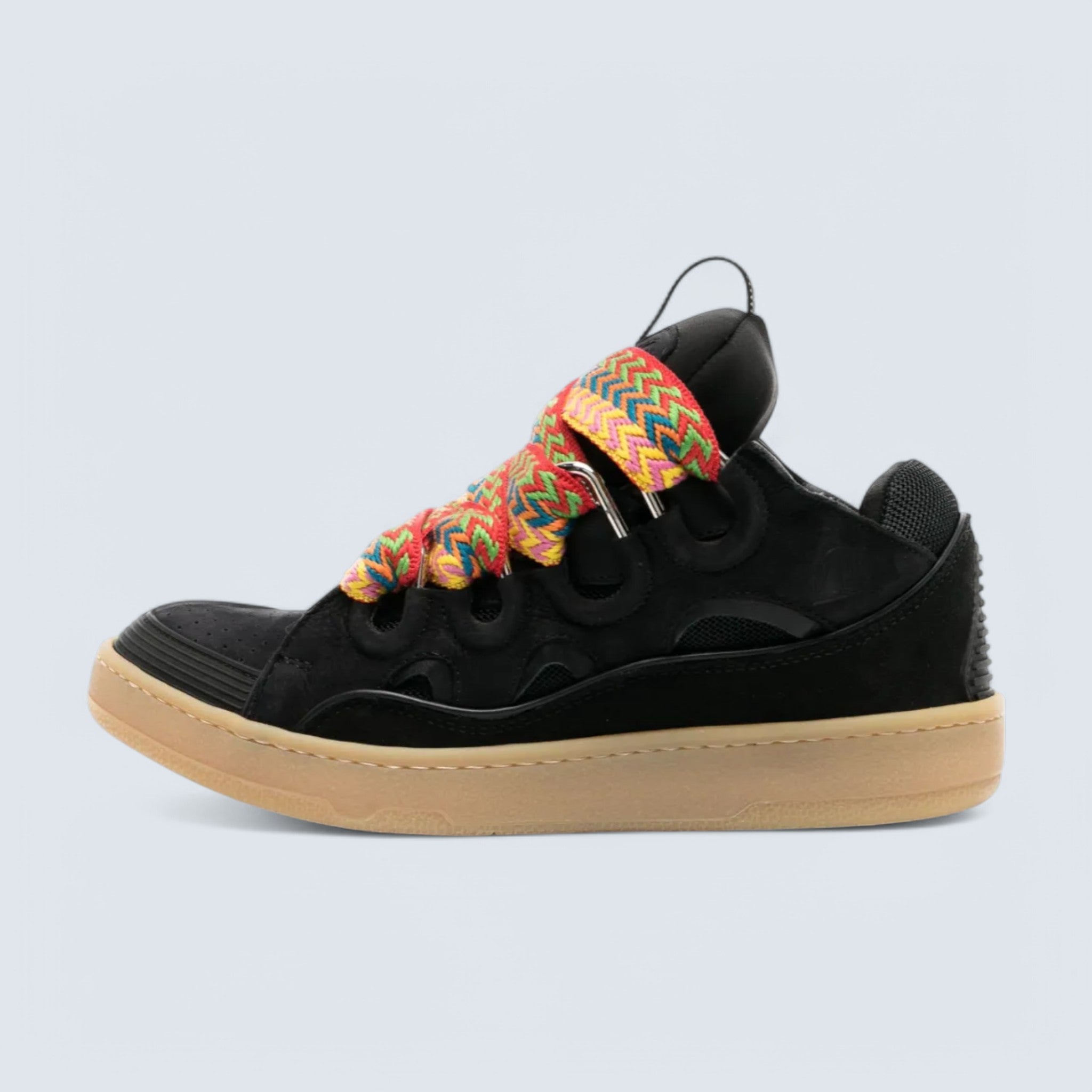 Leather Curb Sneakers 'Black'