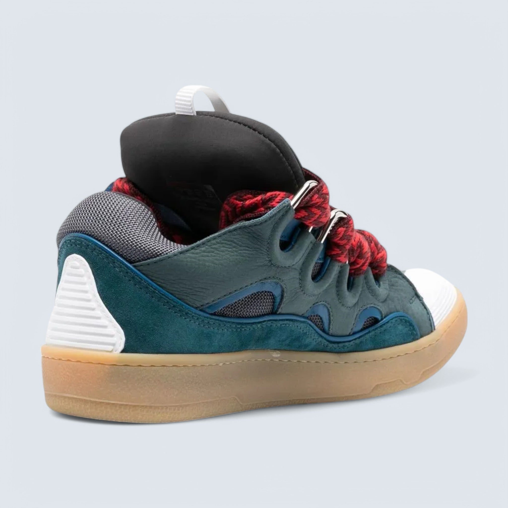 Curb Low-Top Sneakers 'Blue-Grey/Red Laces'