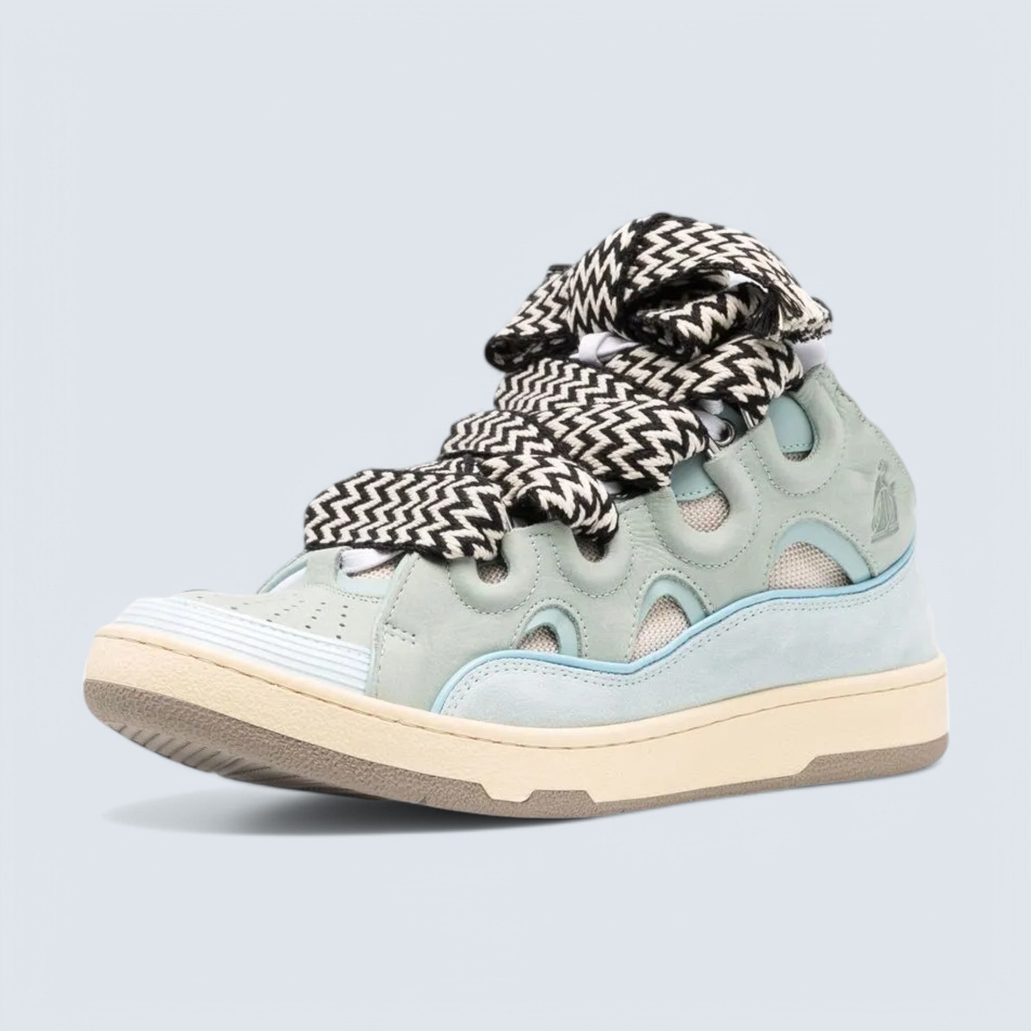 Leather Curb Sneakers 'Light Blue/Light Green'