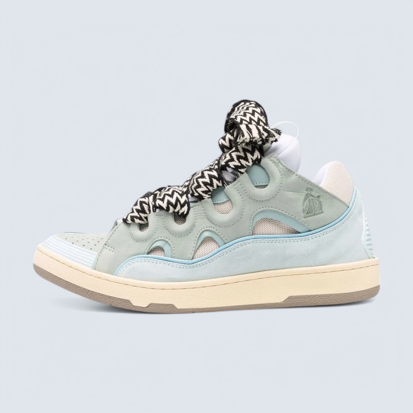 Leather Curb Sneakers 'Light Blue/Light Green'