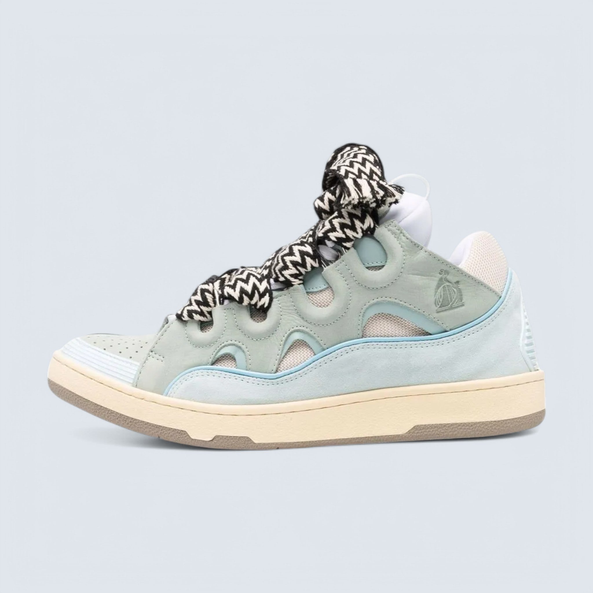 Leather Curb Sneakers 'Light Blue/Light Green'