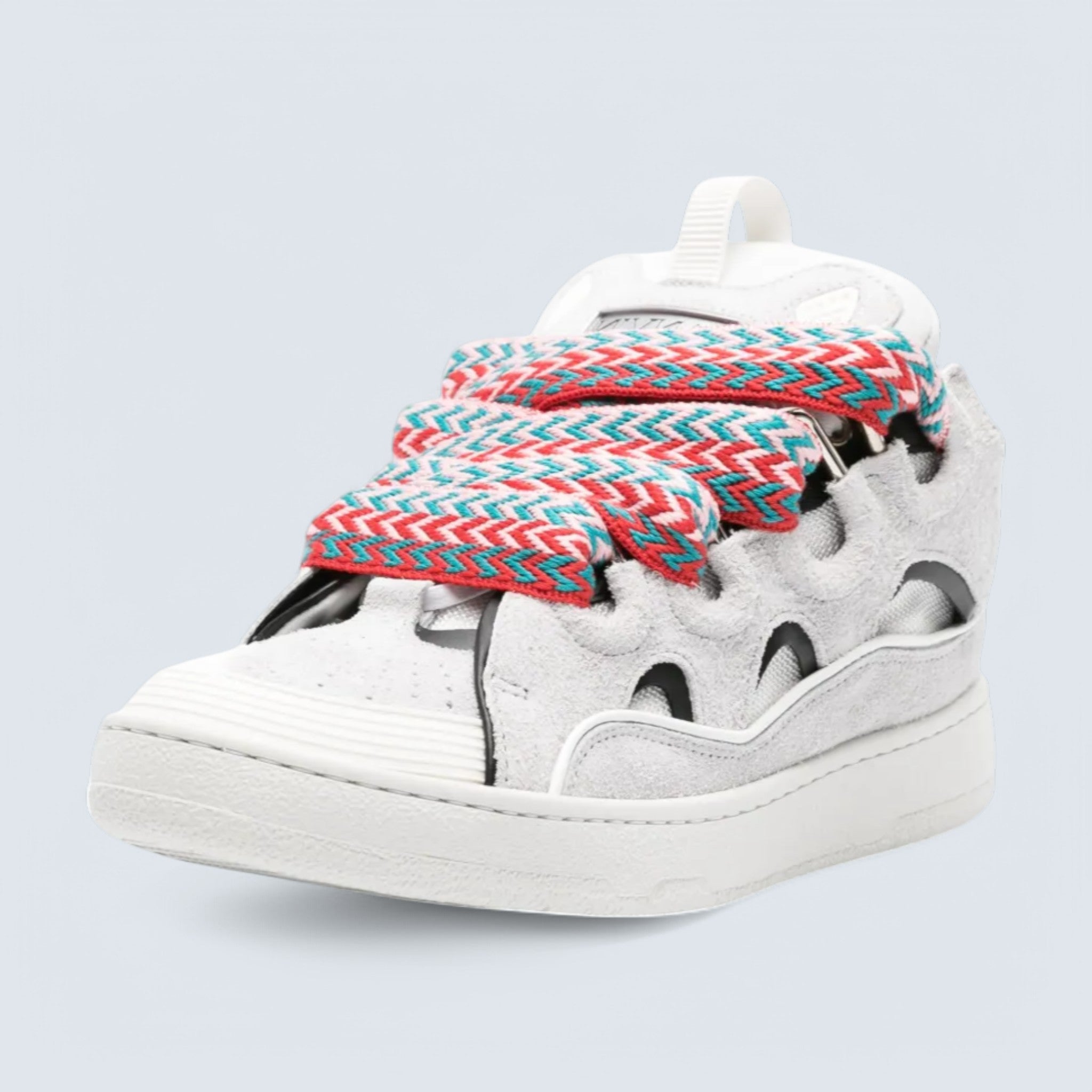 Curb Panelled Suede Sneakers 'Light Grey/Multicolour'