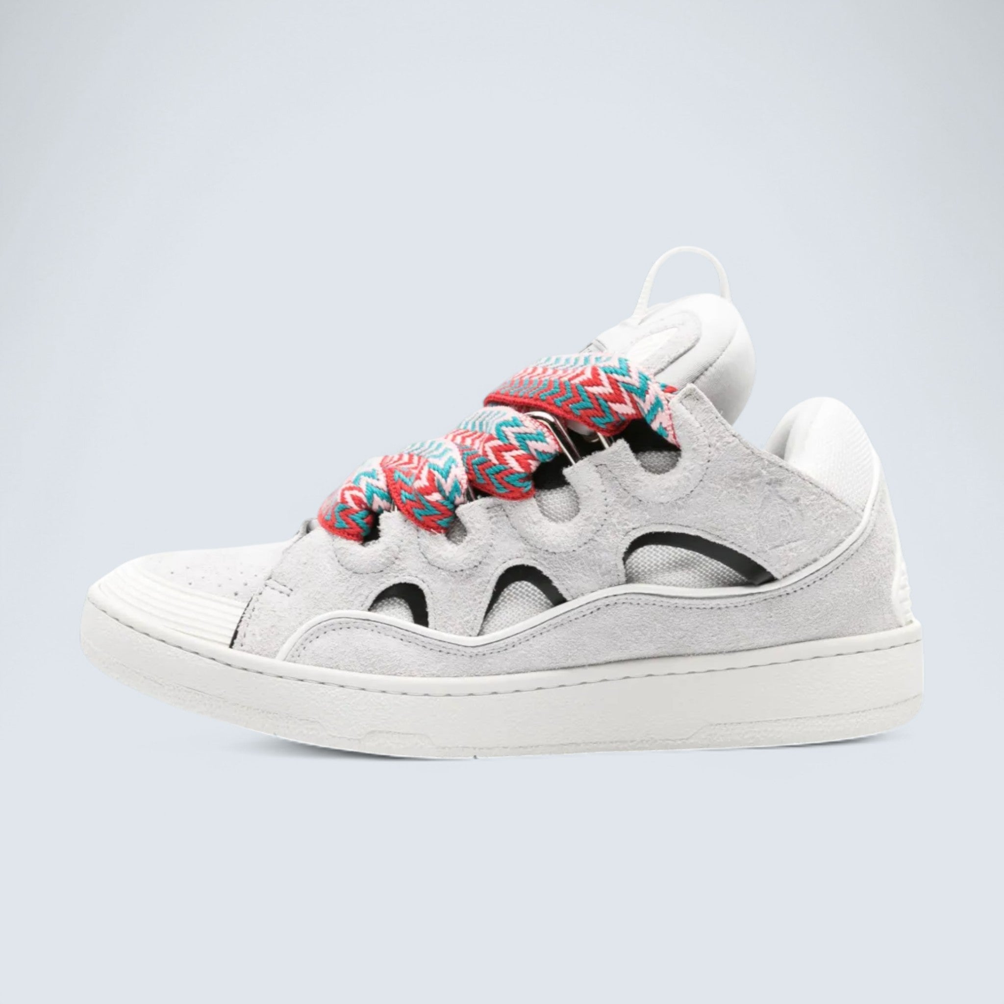 Curb Panelled Suede Sneakers 'Light Grey/Multicolour'