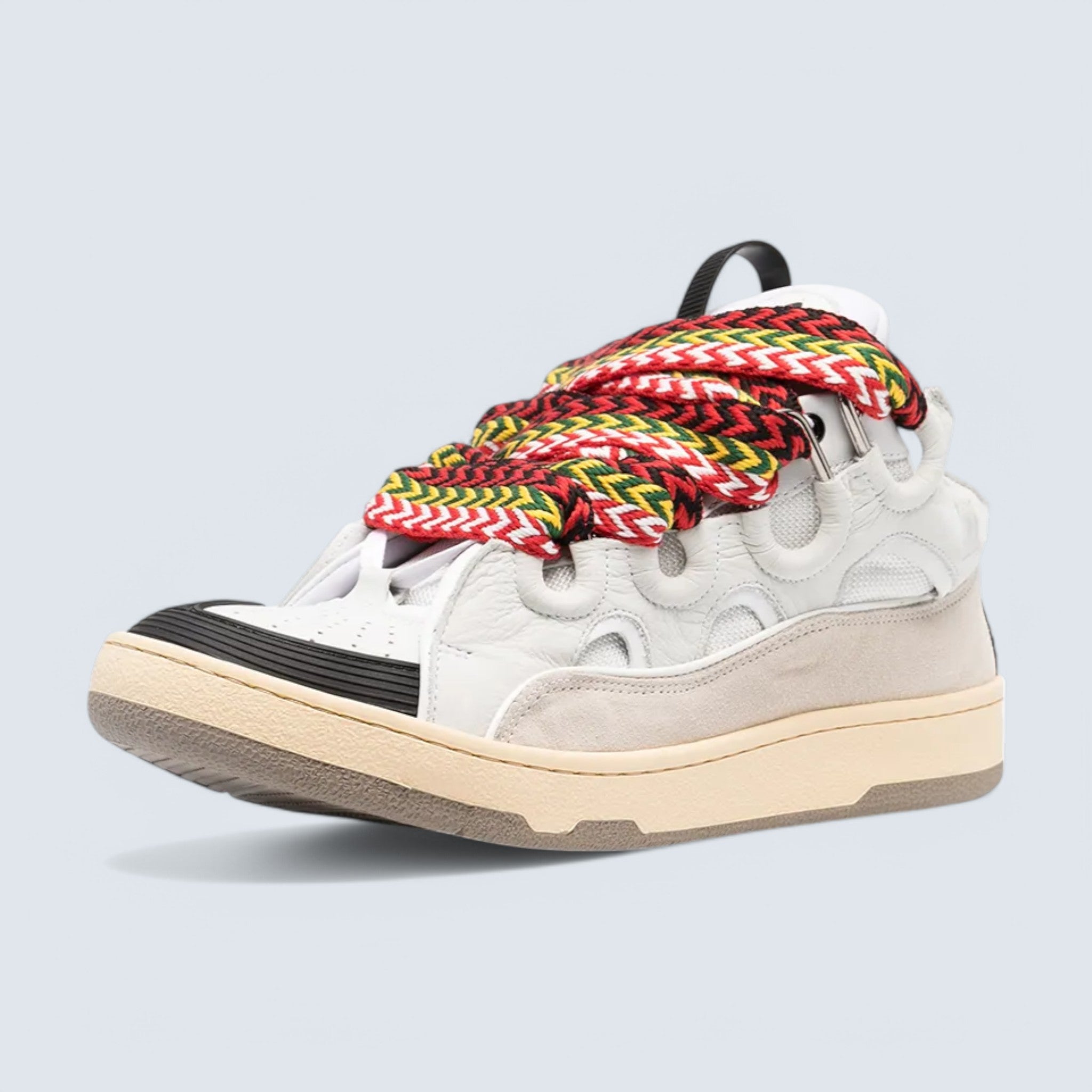 Curb Sneakers 'White Suede Multicolor'