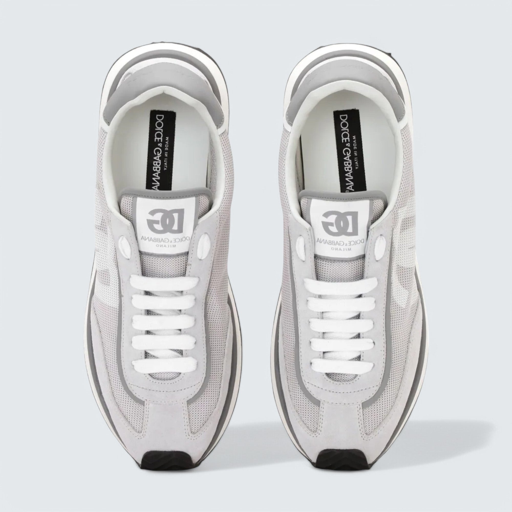 D&G Cushion Mixed-Material Sneakers 'Grey/White'