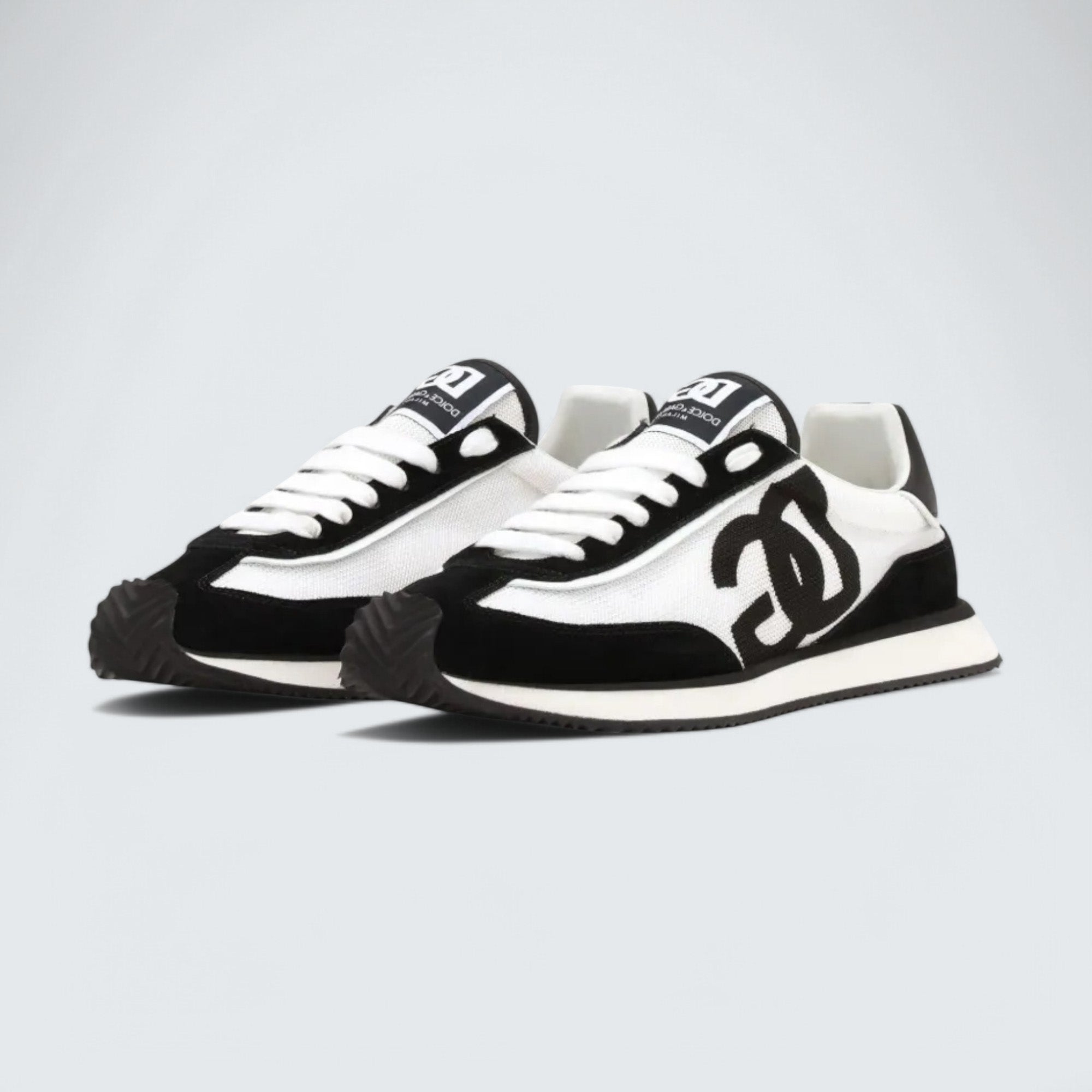 D&G Cushion Mixed-Material Sneakers 'White/Black'