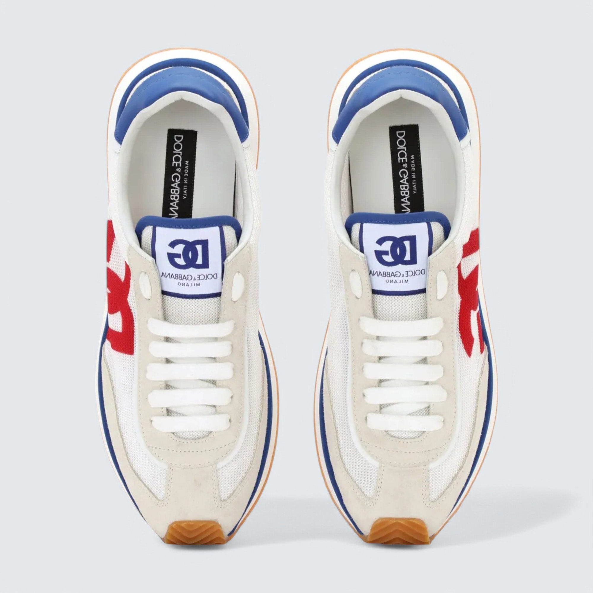 D&G Cushion Mixed-Material Sneakers 'White/Red/Blue'