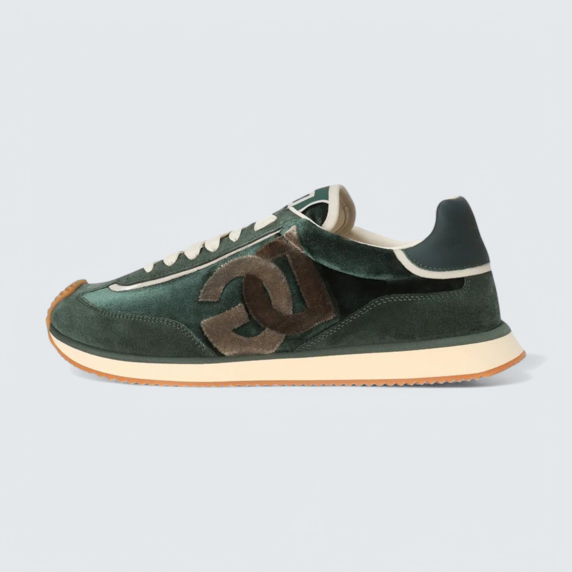 D&G Cushion Mixed-Material Sneakers 'Green/Beige'