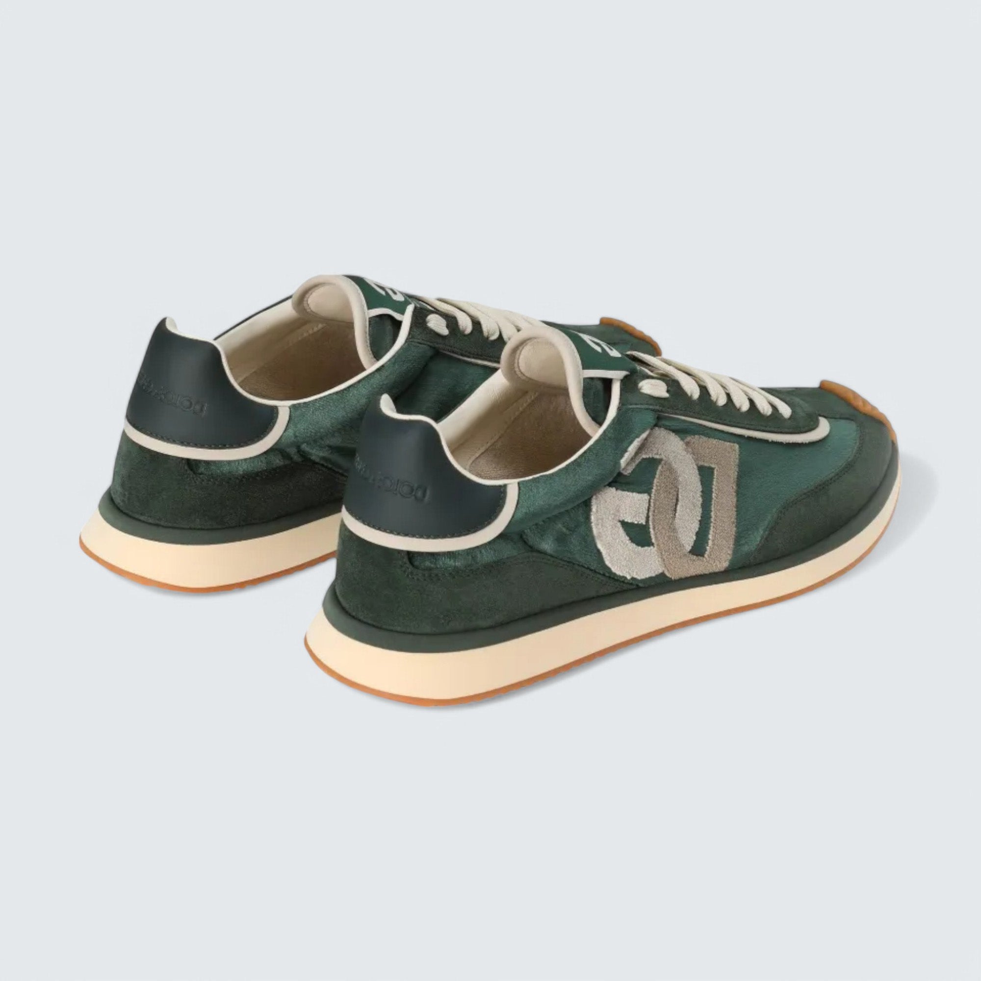 D&G Cushion Mixed-Material Sneakers 'Green/Beige'