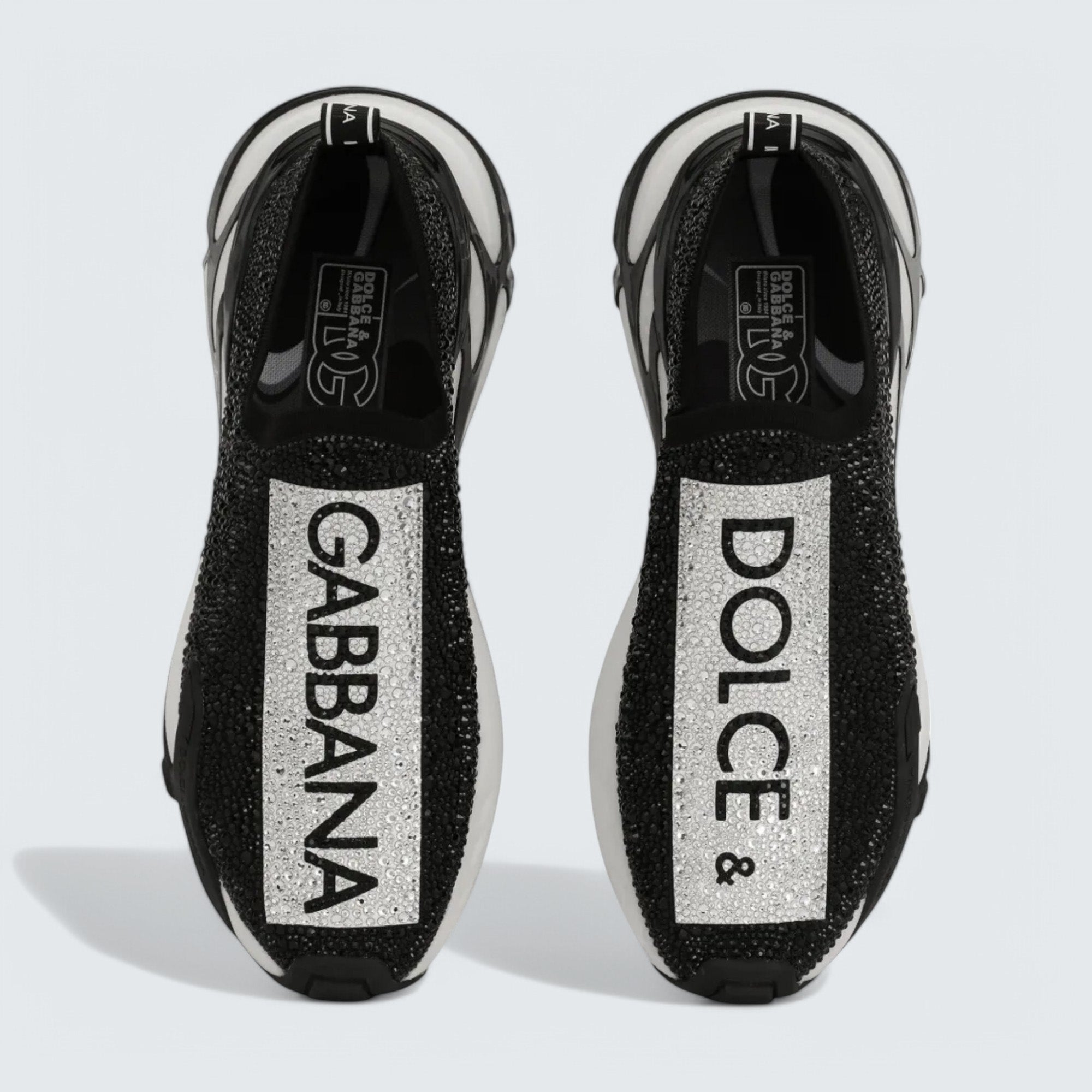 D&G Fast Rhinestone-Embellished Sneakers 'Black/White'
