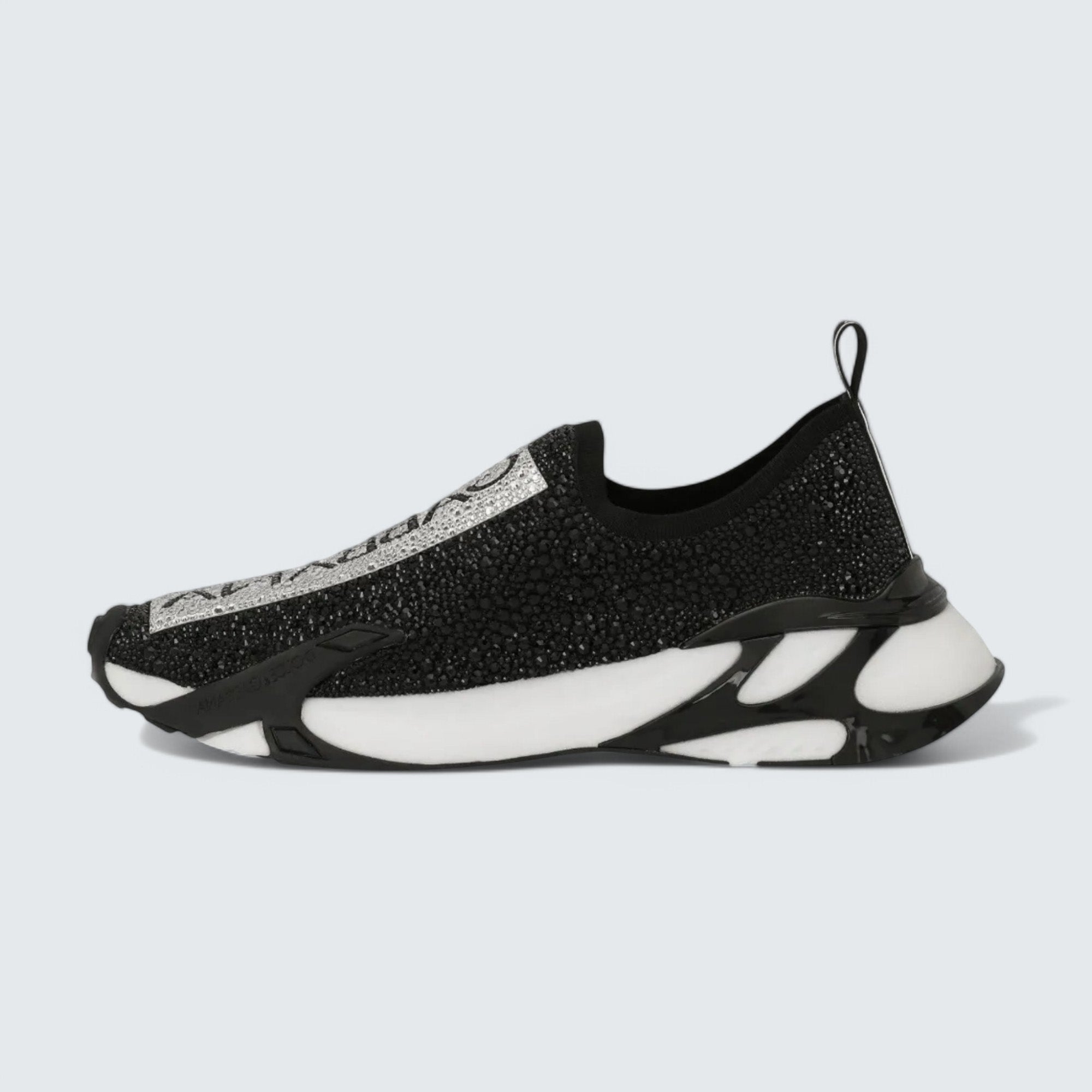 D&G Fast Rhinestone-Embellished Sneakers 'Black/White'