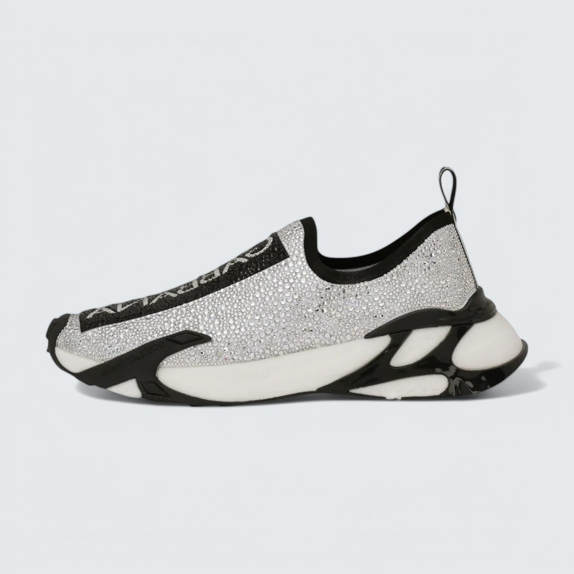 D&G Fast Rhinestone-Embellished Sneakers 'Off-White/Black'