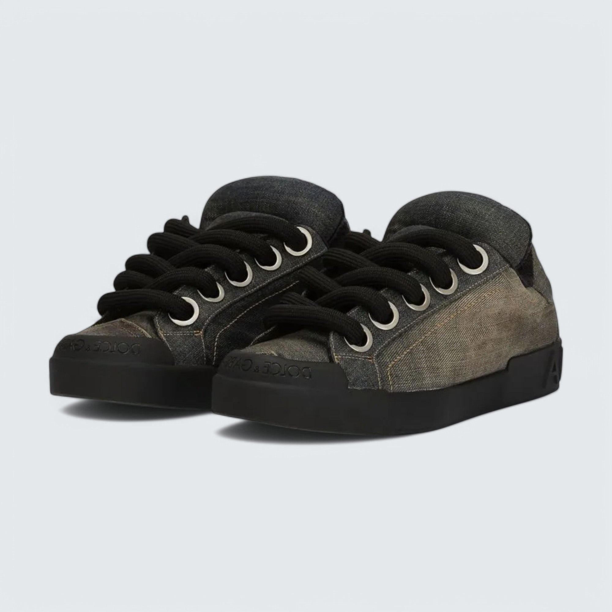 D&G Denim Lace-Up Sneakers 'Faded Black'