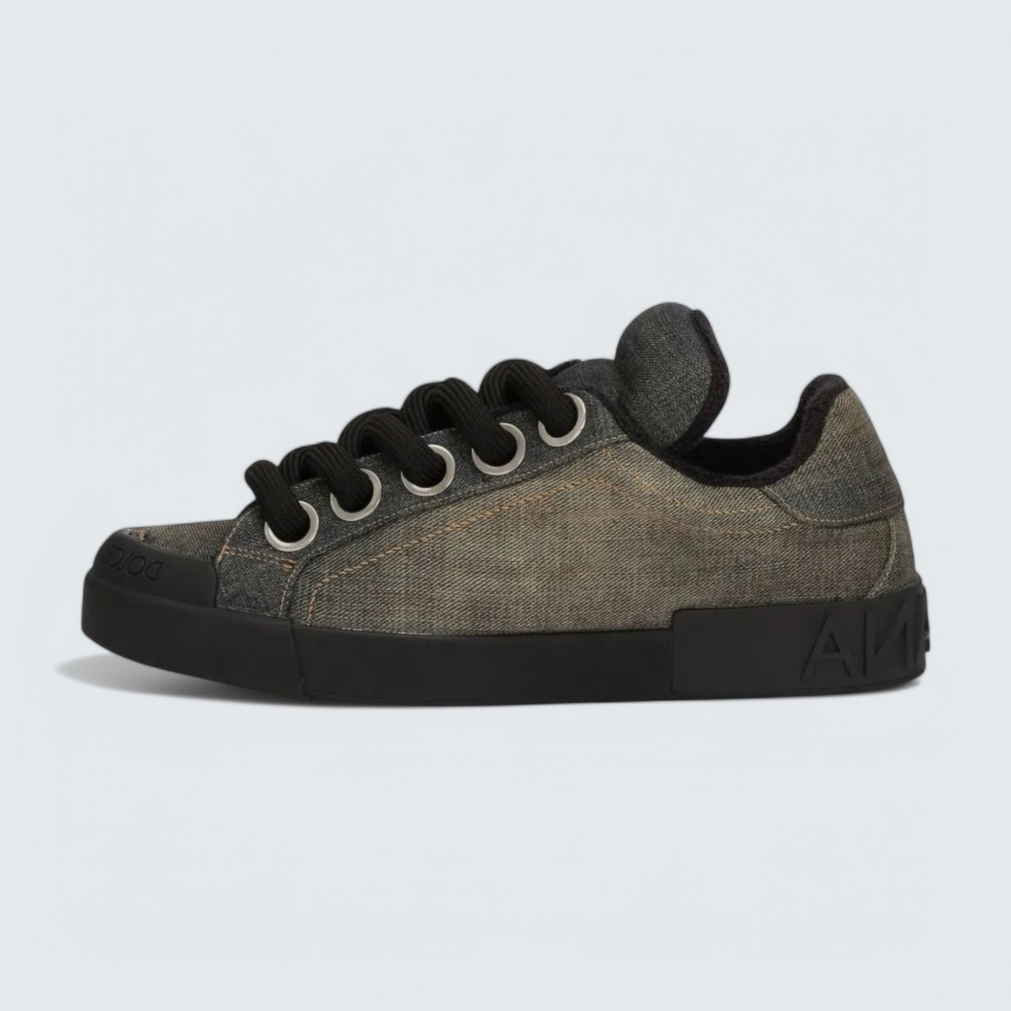 D&G Denim Lace-Up Sneakers 'Faded Black'