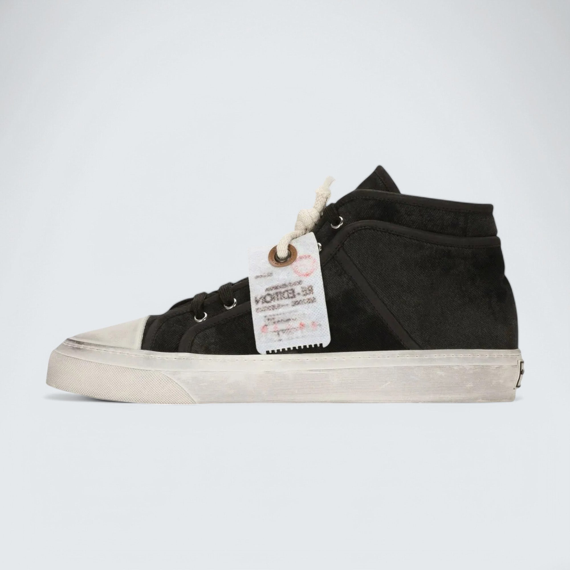 D&G Lace-Up Mid-Top Sneakers 'Black/White'