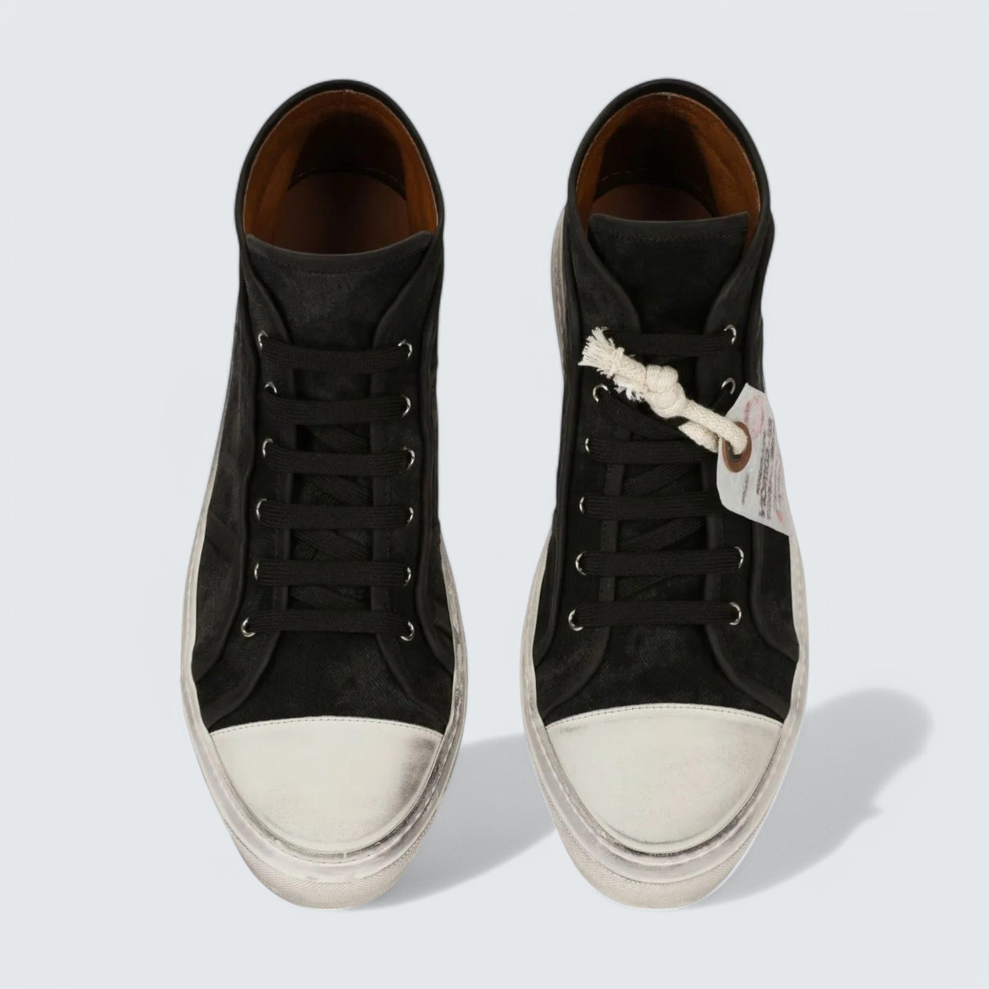 D&G Lace-Up Mid-Top Sneakers 'Black/White'