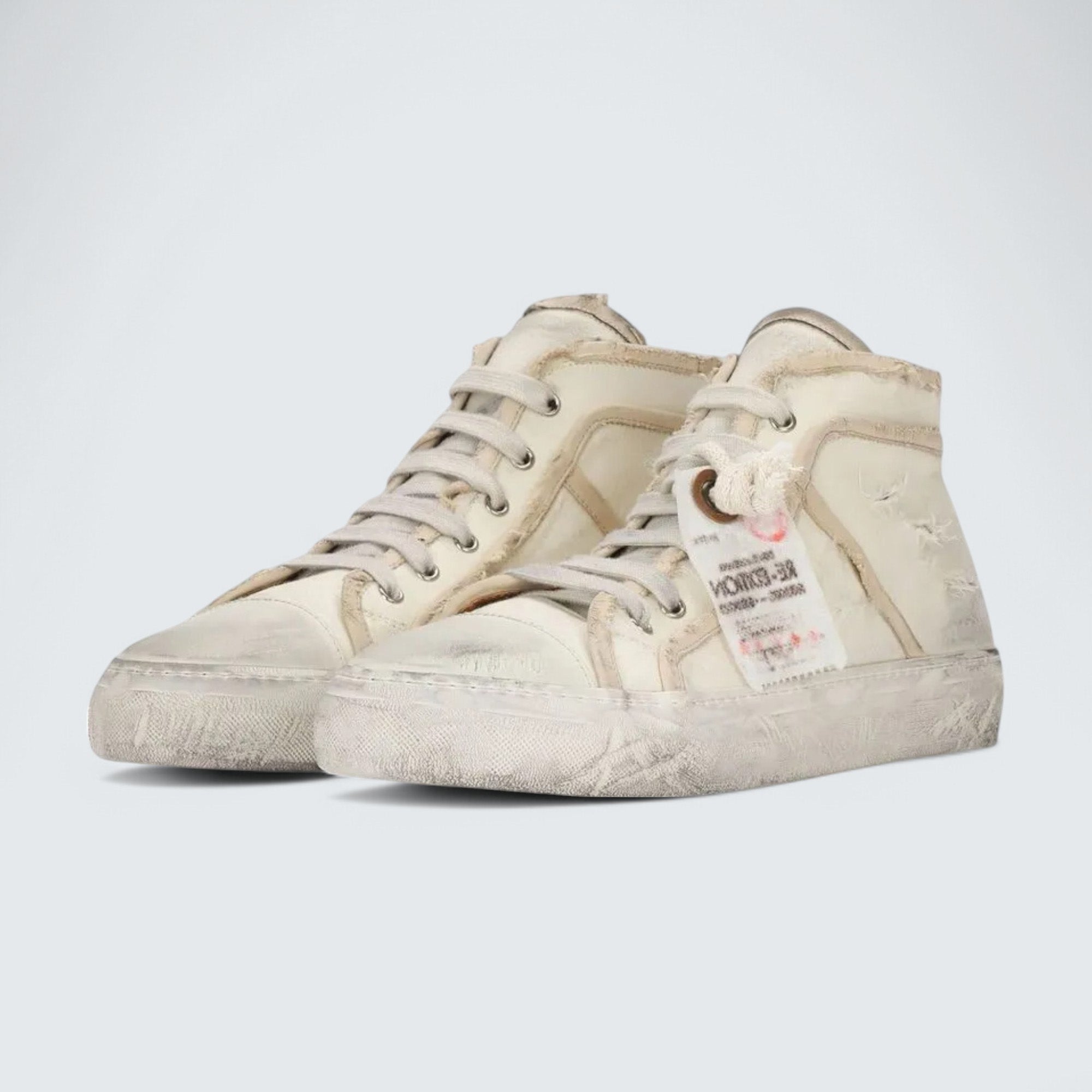 D&G Lace-Up Mid-Top Sneakers 'Light Beige'
