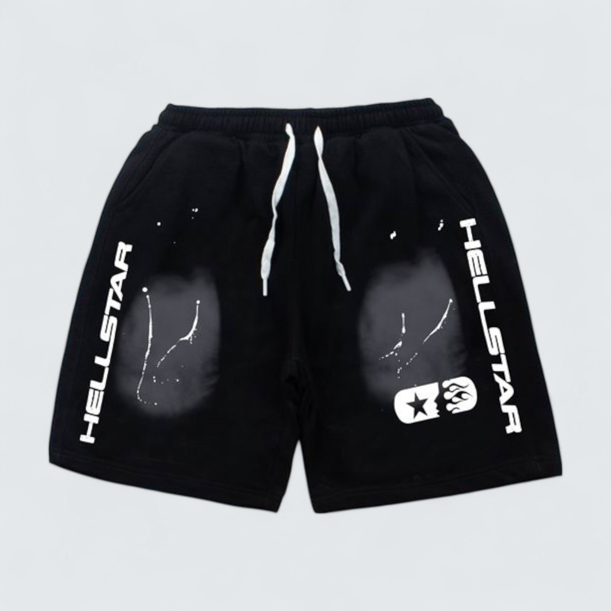 Vertical Logo Splatter Shorts