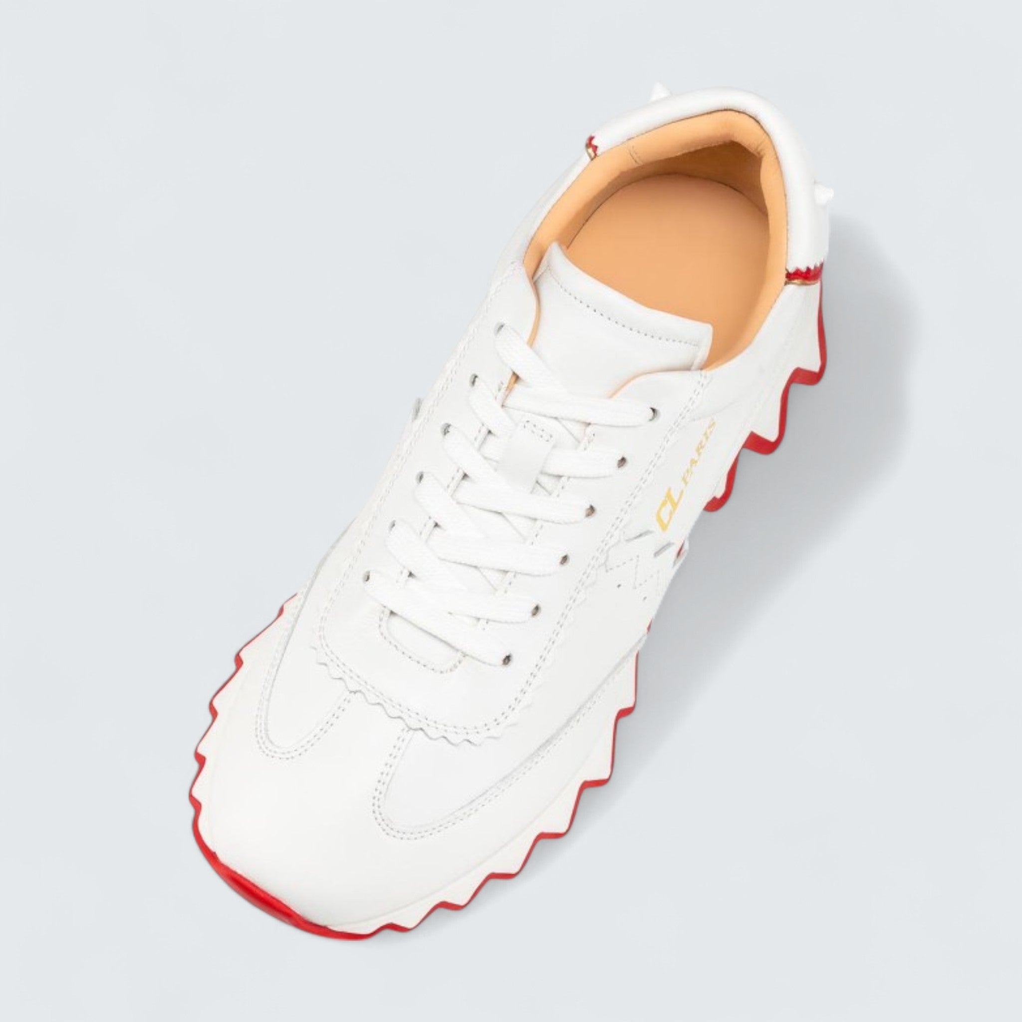 Loubishark Calf Leather and Neoprene Bianco