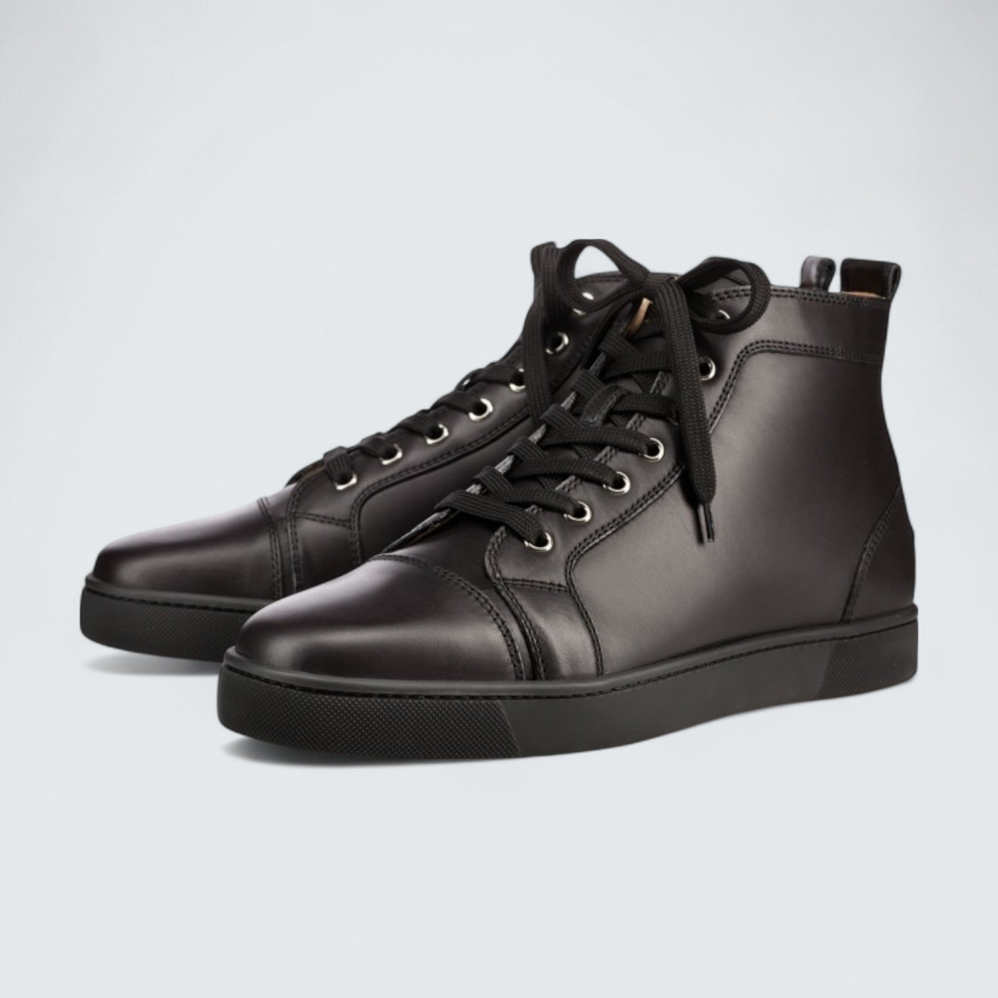 Louis Calf Leather Black High-top Sneaker